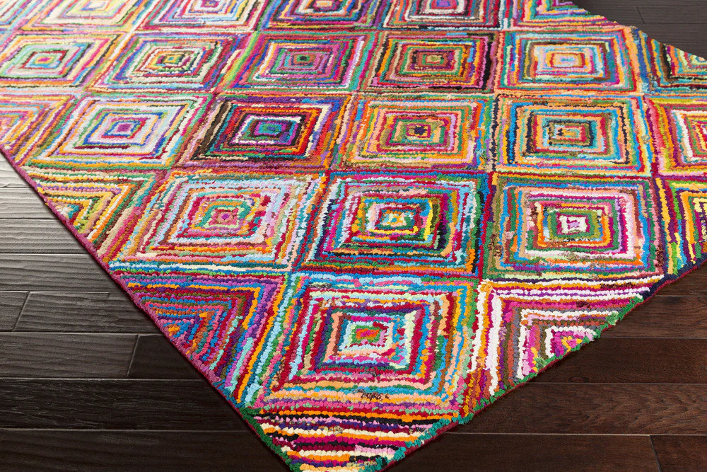Boho Magenta/Aqua Area Rug - Image 3