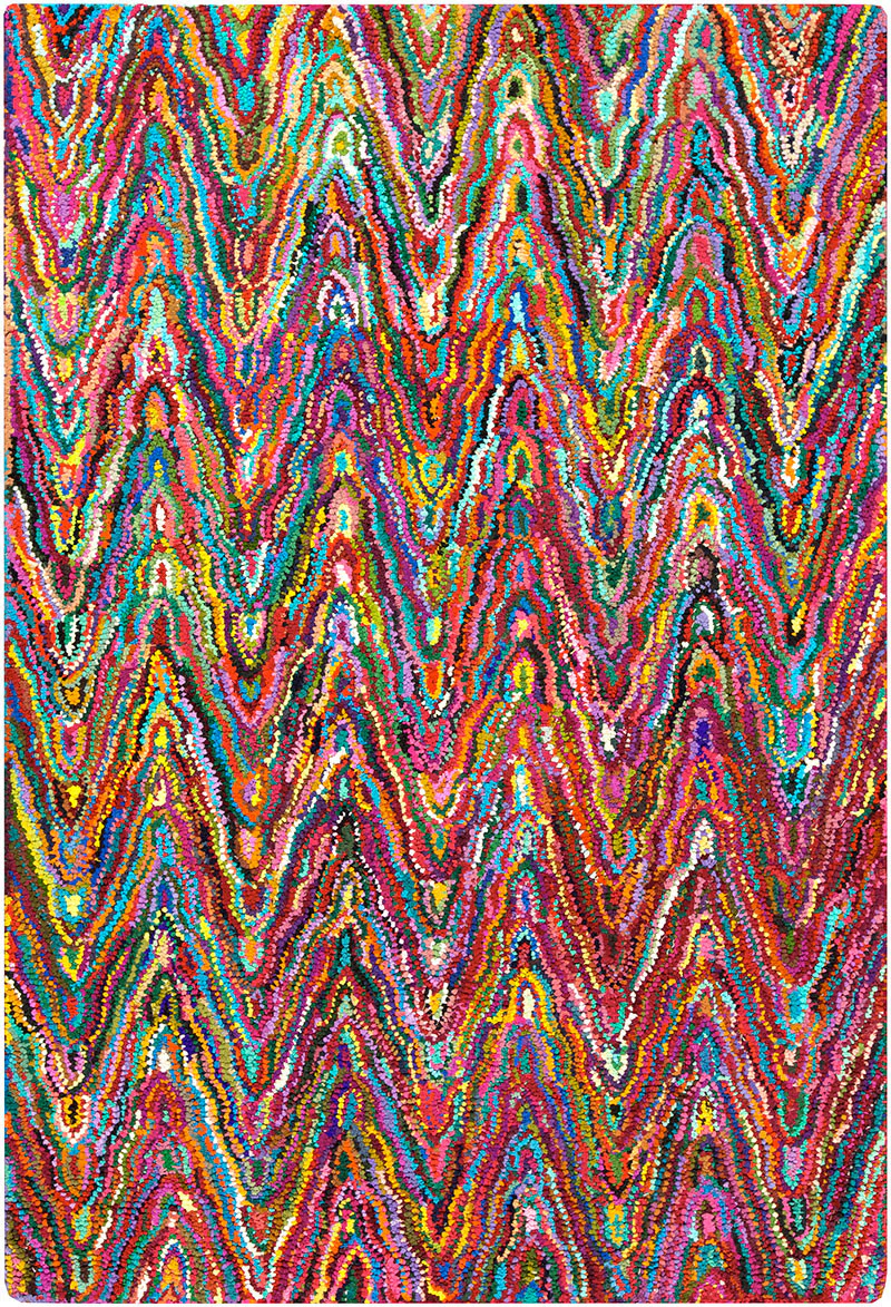 Boho Wave Magenta/Aqua Area Rug - Image 3