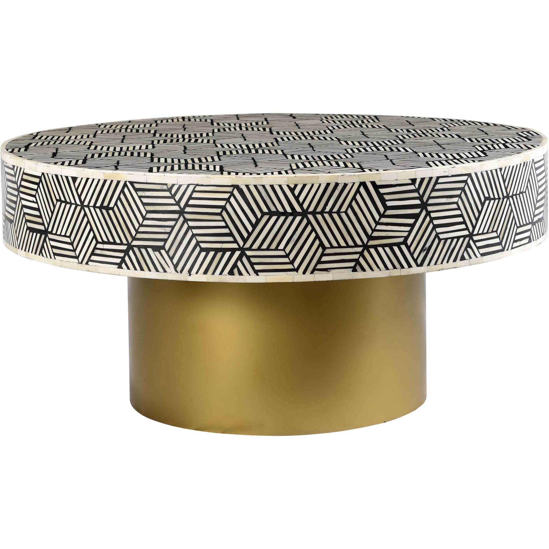 Bone Inlay Coffee Table Black And White - Image 2