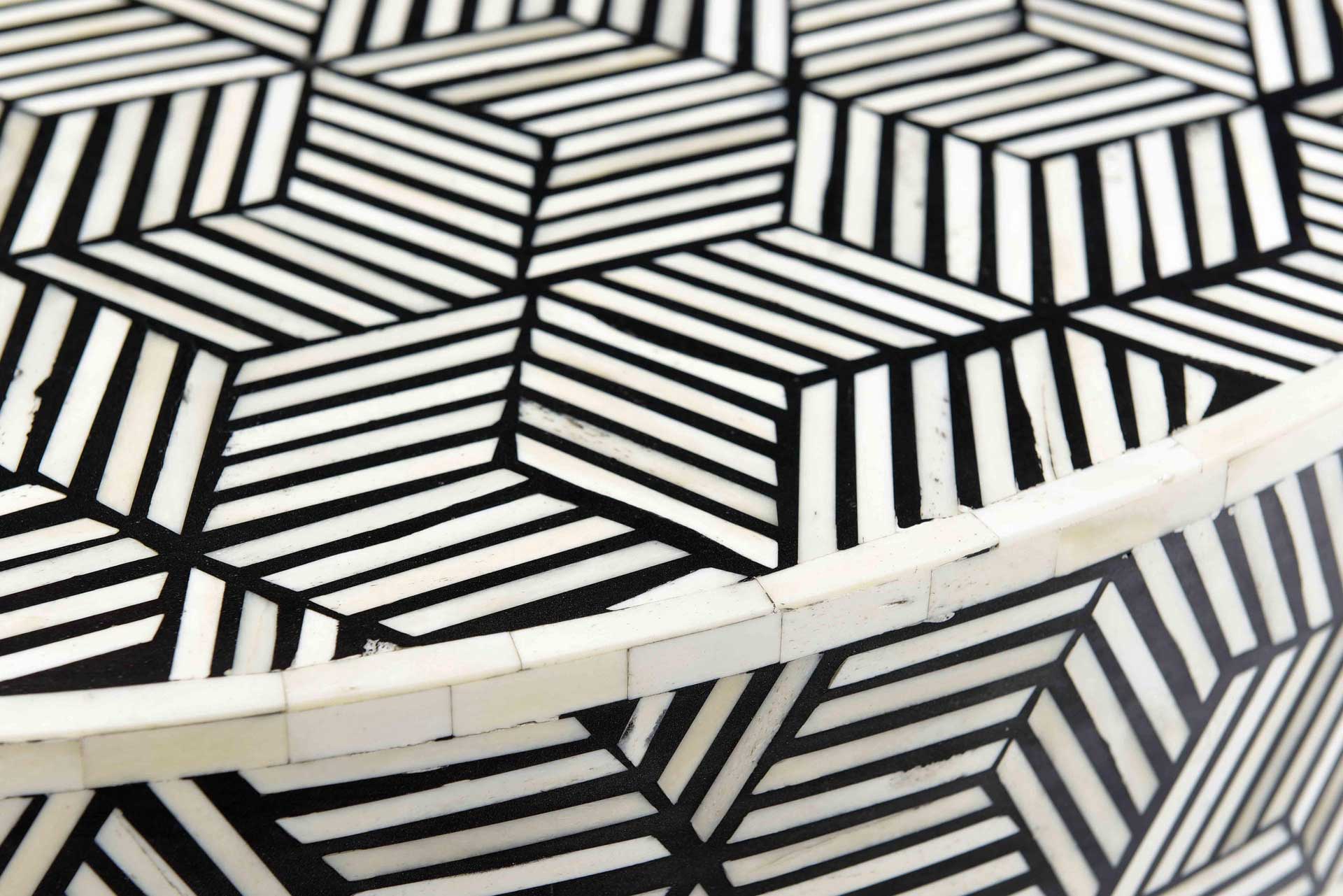 Bone Inlay Coffee Table Black And White - Image 3