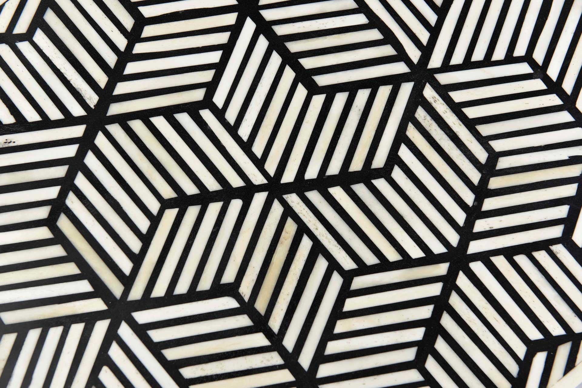 Bone Inlay Side Table Black And White - Image 6