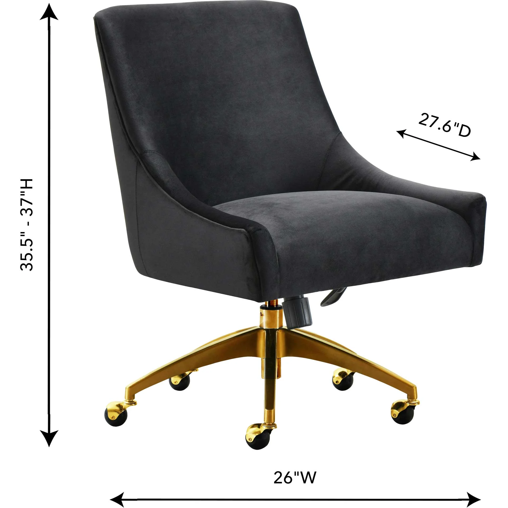 Bordeaux Office Swivel Chair Black - Image 7