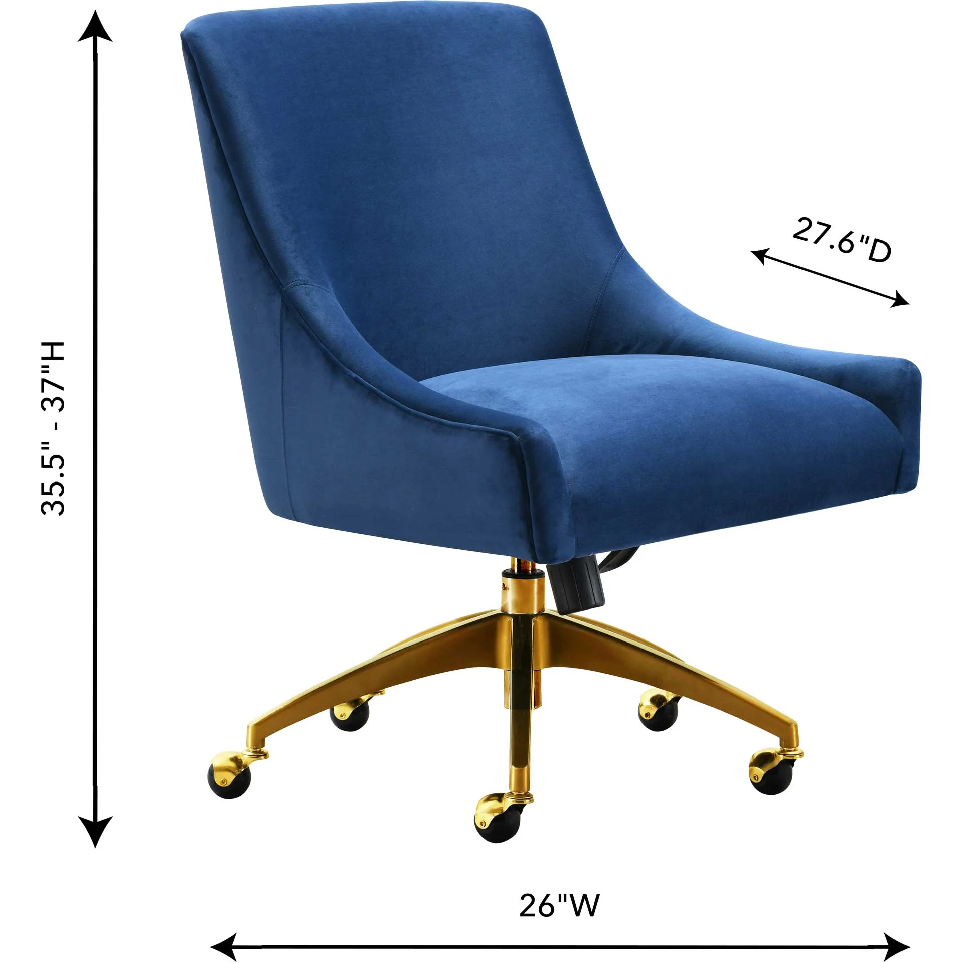 Bordeaux Office Swivel Chair Navy - Image 7