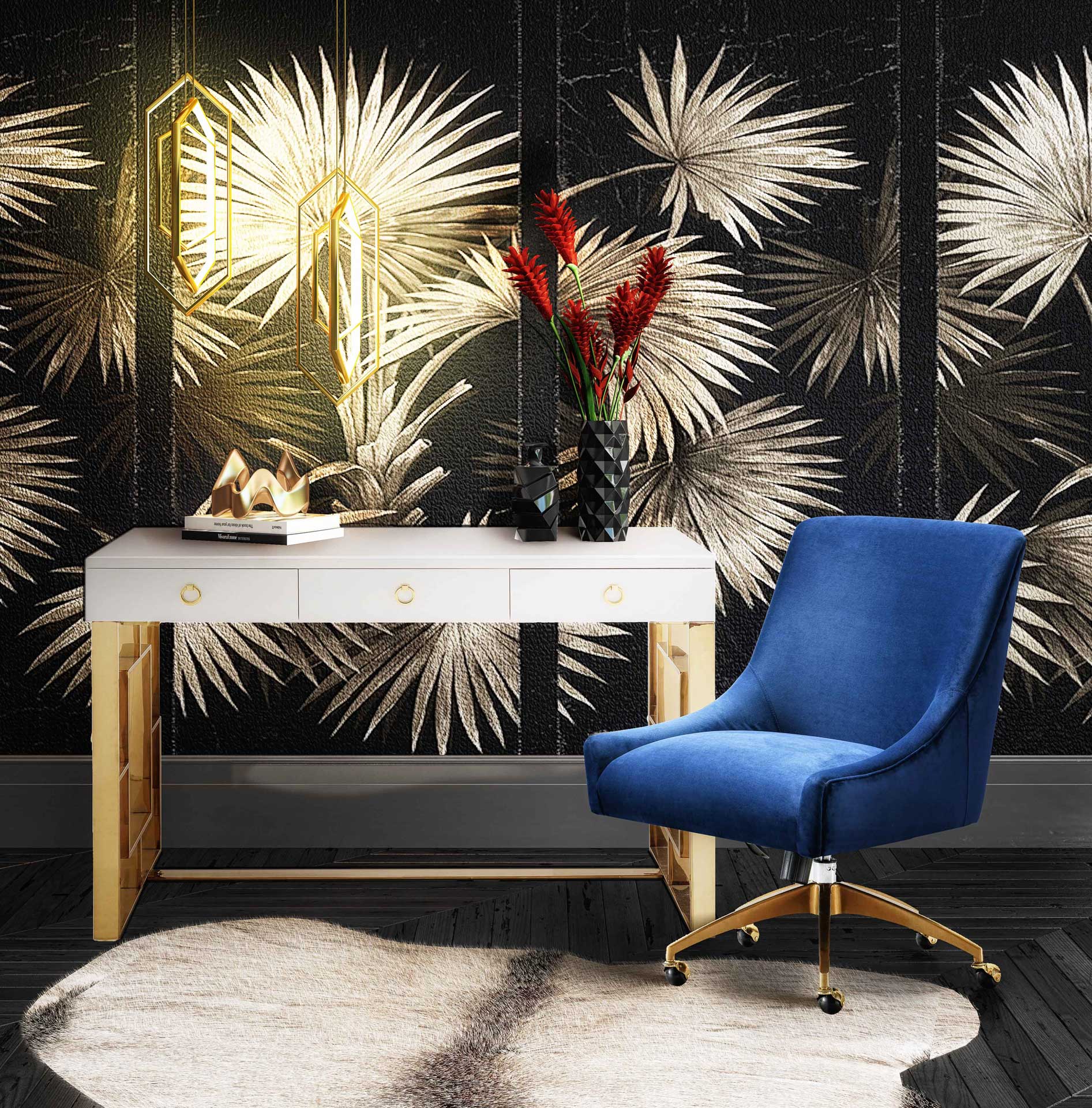 Bordeaux Office Swivel Chair Navy - Image 8