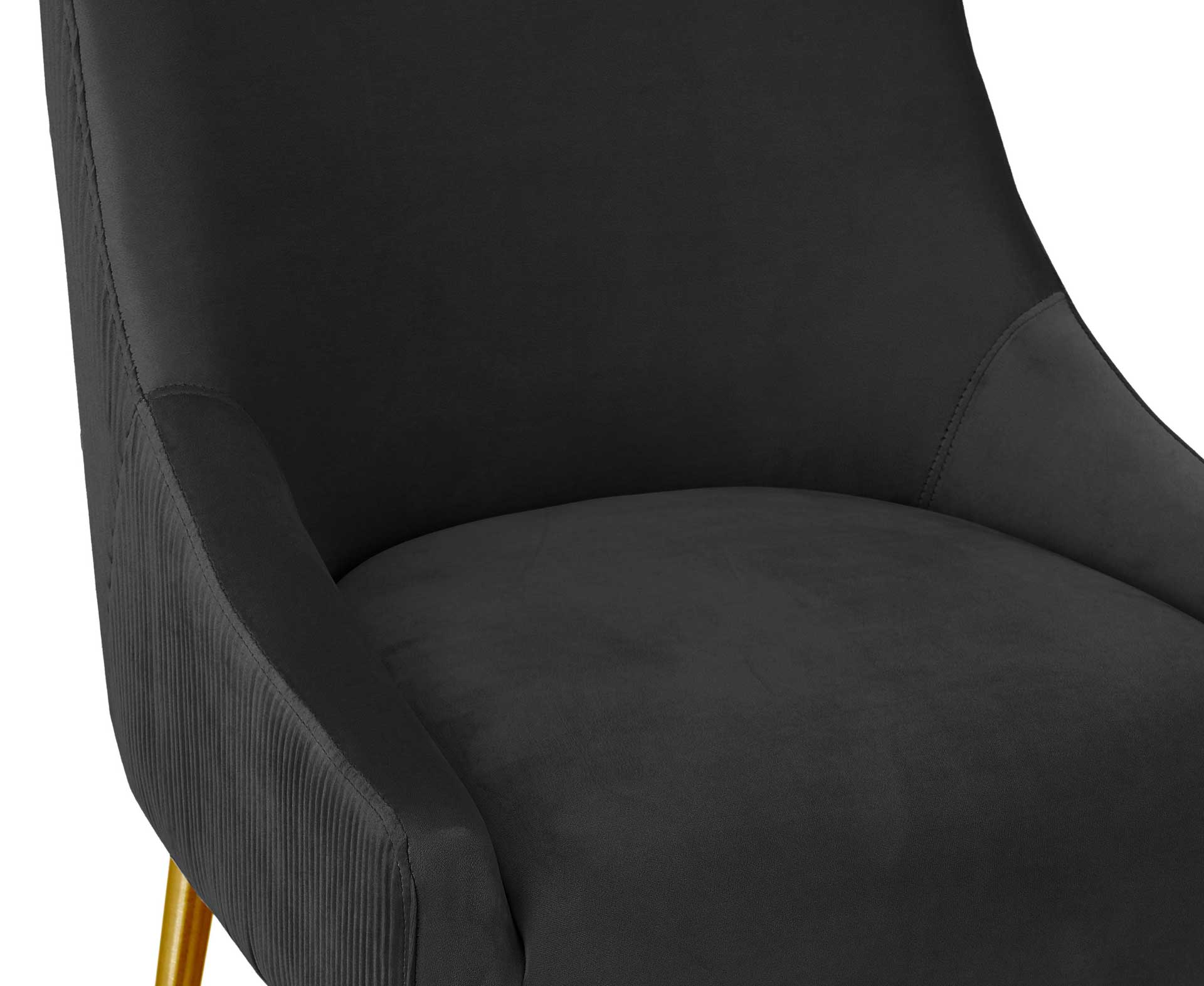 Bordeaux Pleated Velvet Bar Stool Black - Image 4
