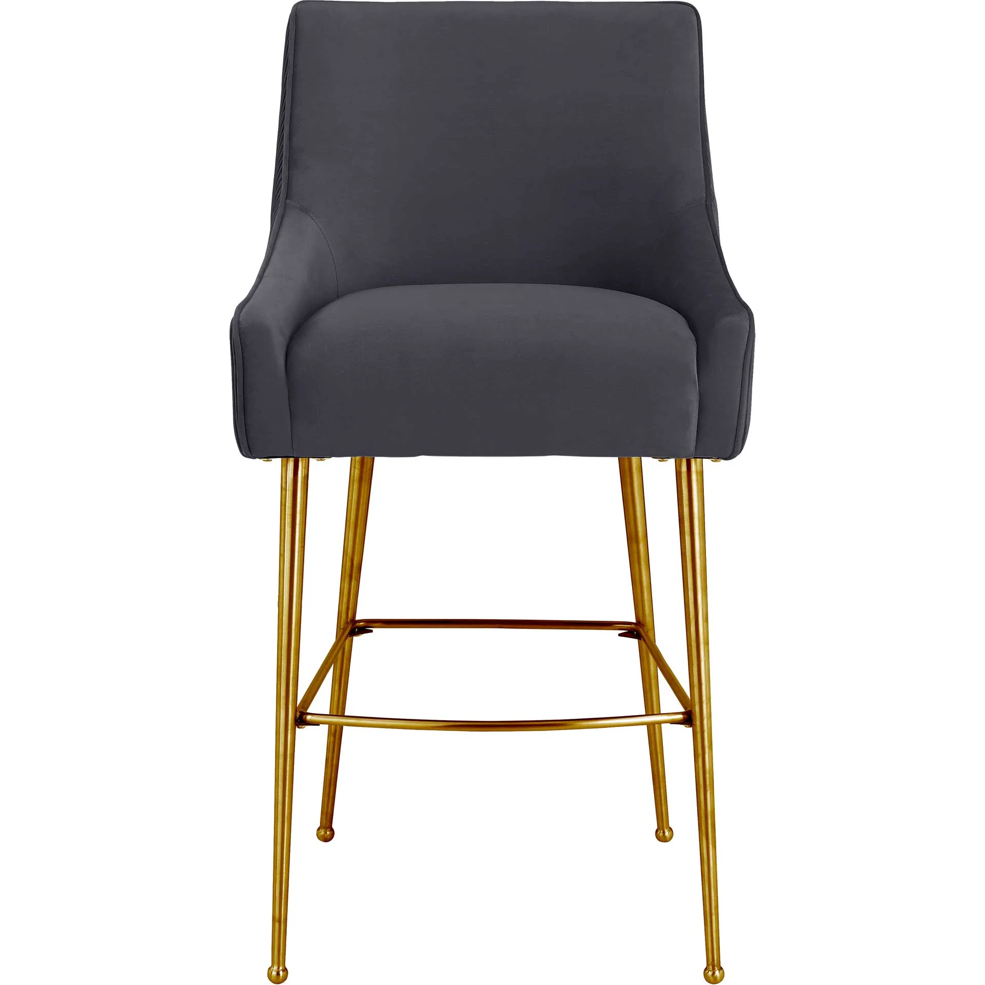 Bordeaux Pleated Velvet Bar Stool Gray - Image 2