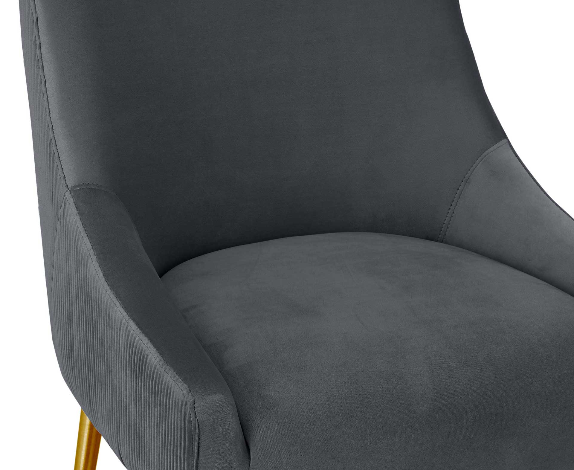 Bordeaux Pleated Velvet Bar Stool Gray - Image 4