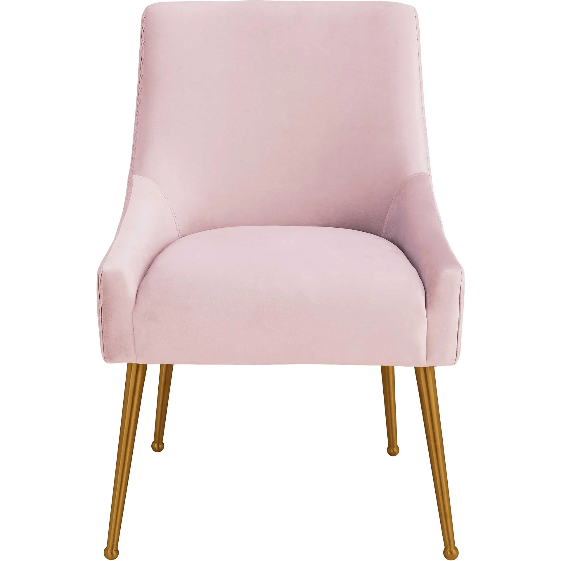 Bordeaux Pleated Velvet Side Chair Blush - Image 2