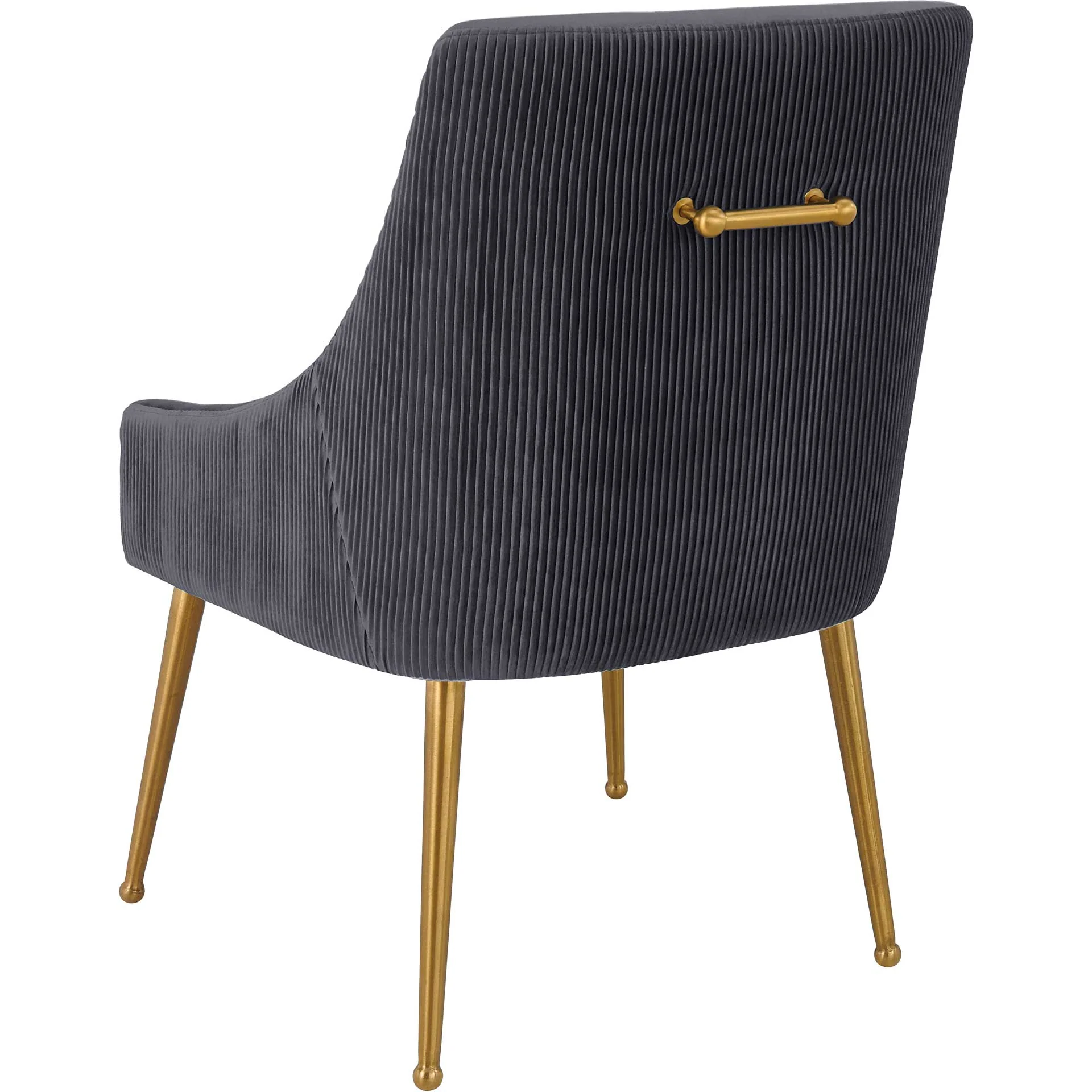 Bordeaux Pleated Velvet Side Chair Gray - Image 3