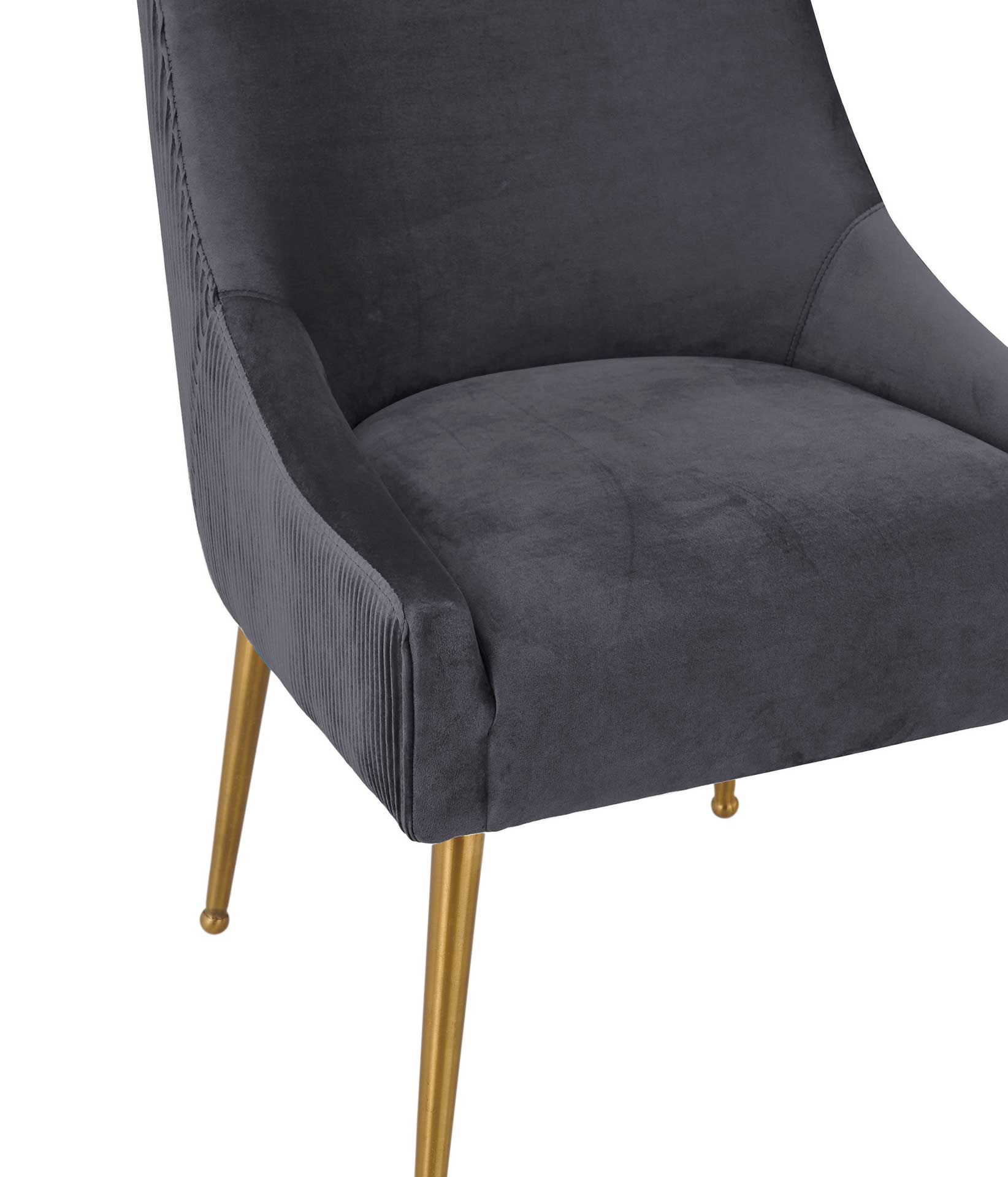 Bordeaux Pleated Velvet Side Chair Gray - Image 4