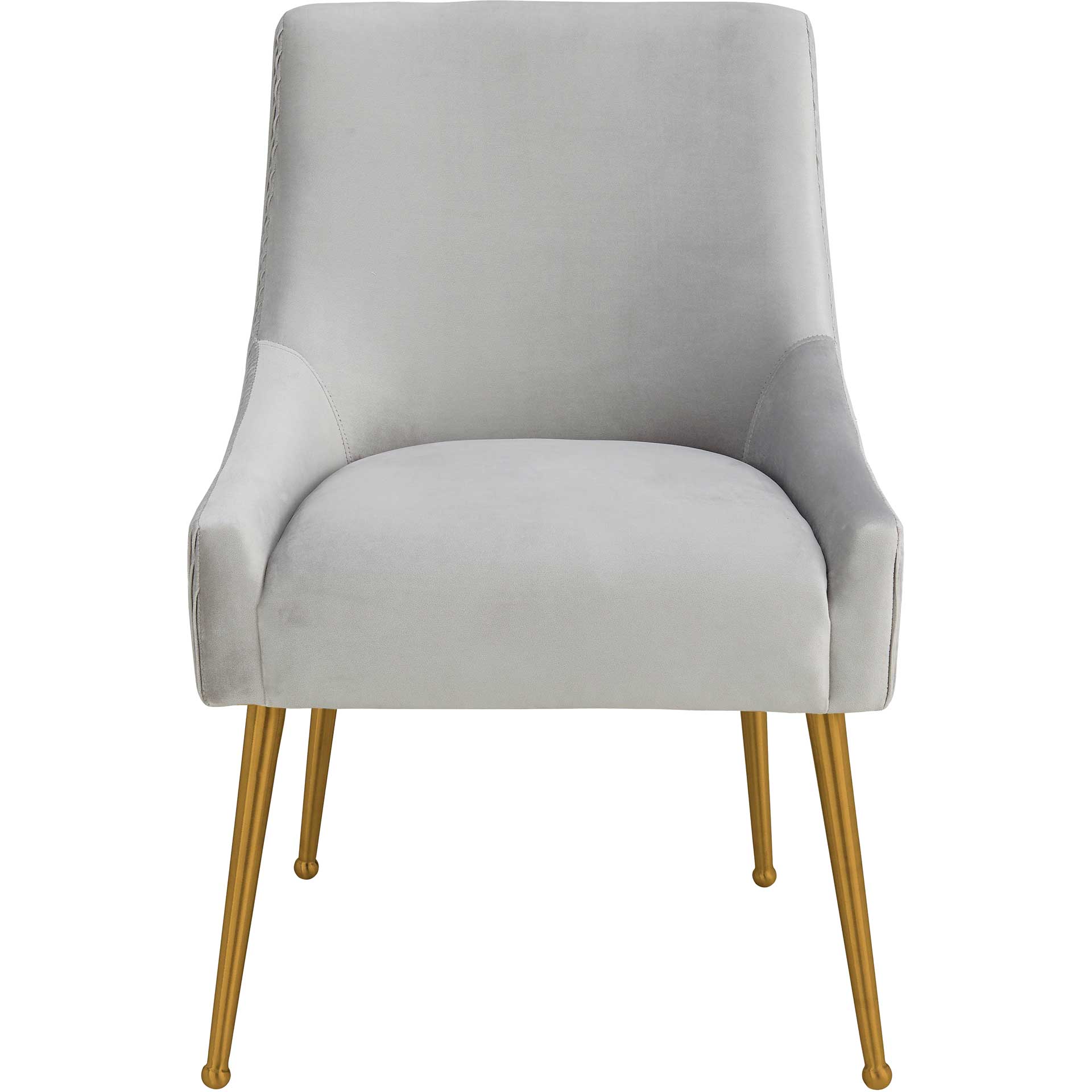 Bordeaux Pleated Velvet Side Chair Light Gray - Image 2