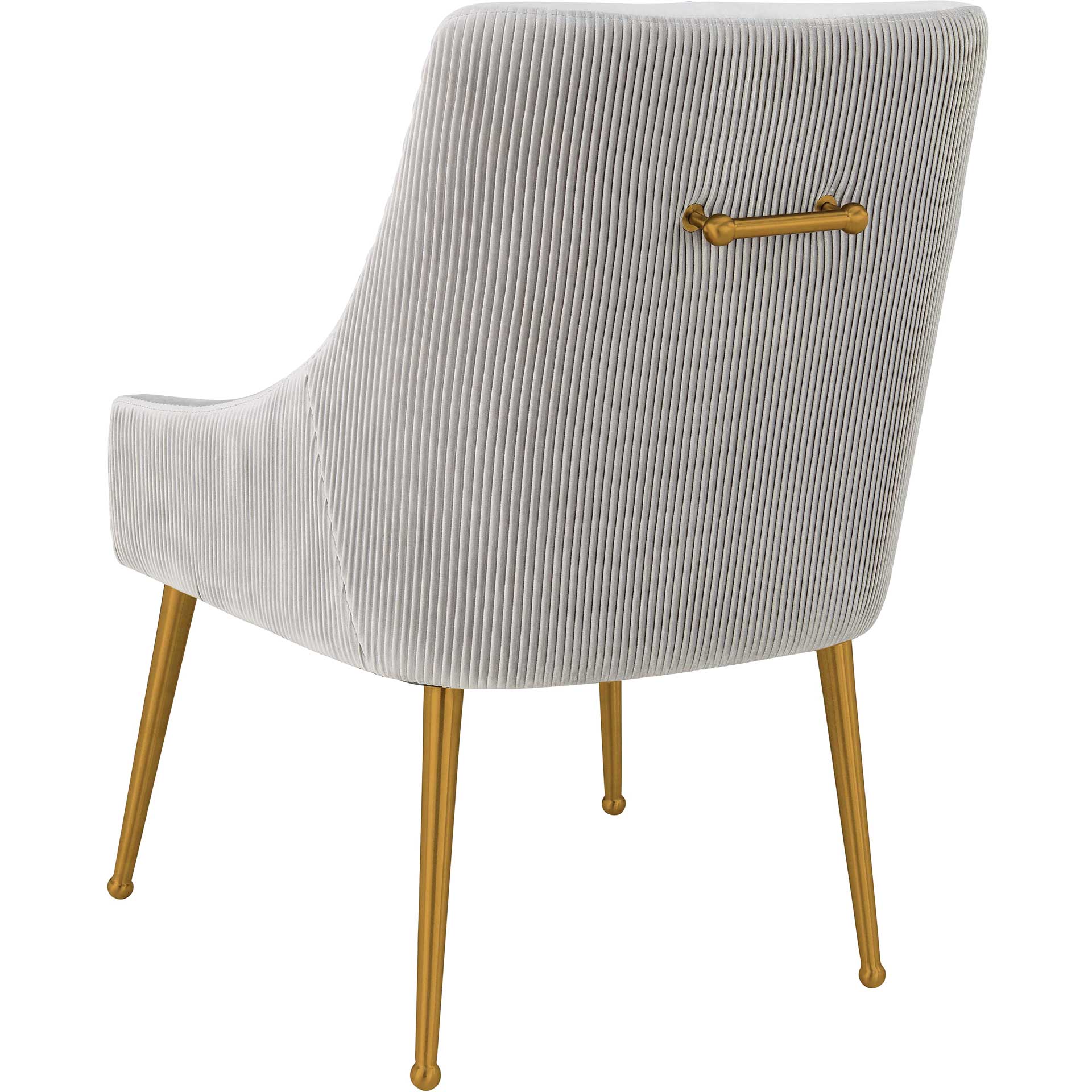 Bordeaux Pleated Velvet Side Chair Light Gray - Image 3