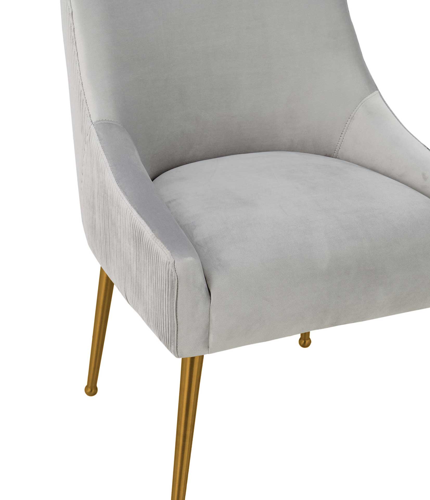 Bordeaux Pleated Velvet Side Chair Light Gray - Image 4