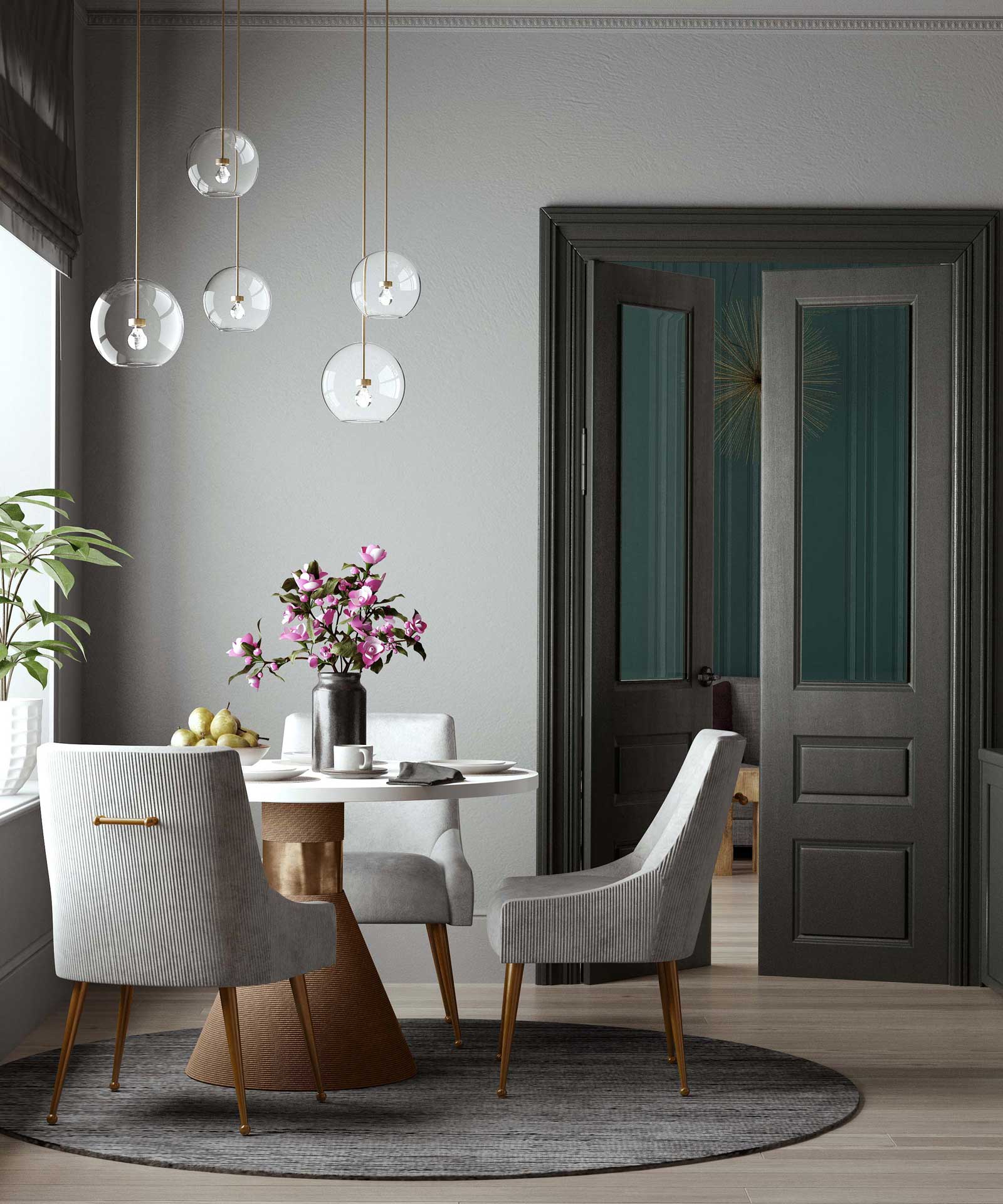 Bordeaux Pleated Velvet Side Chair Light Gray - Image 8