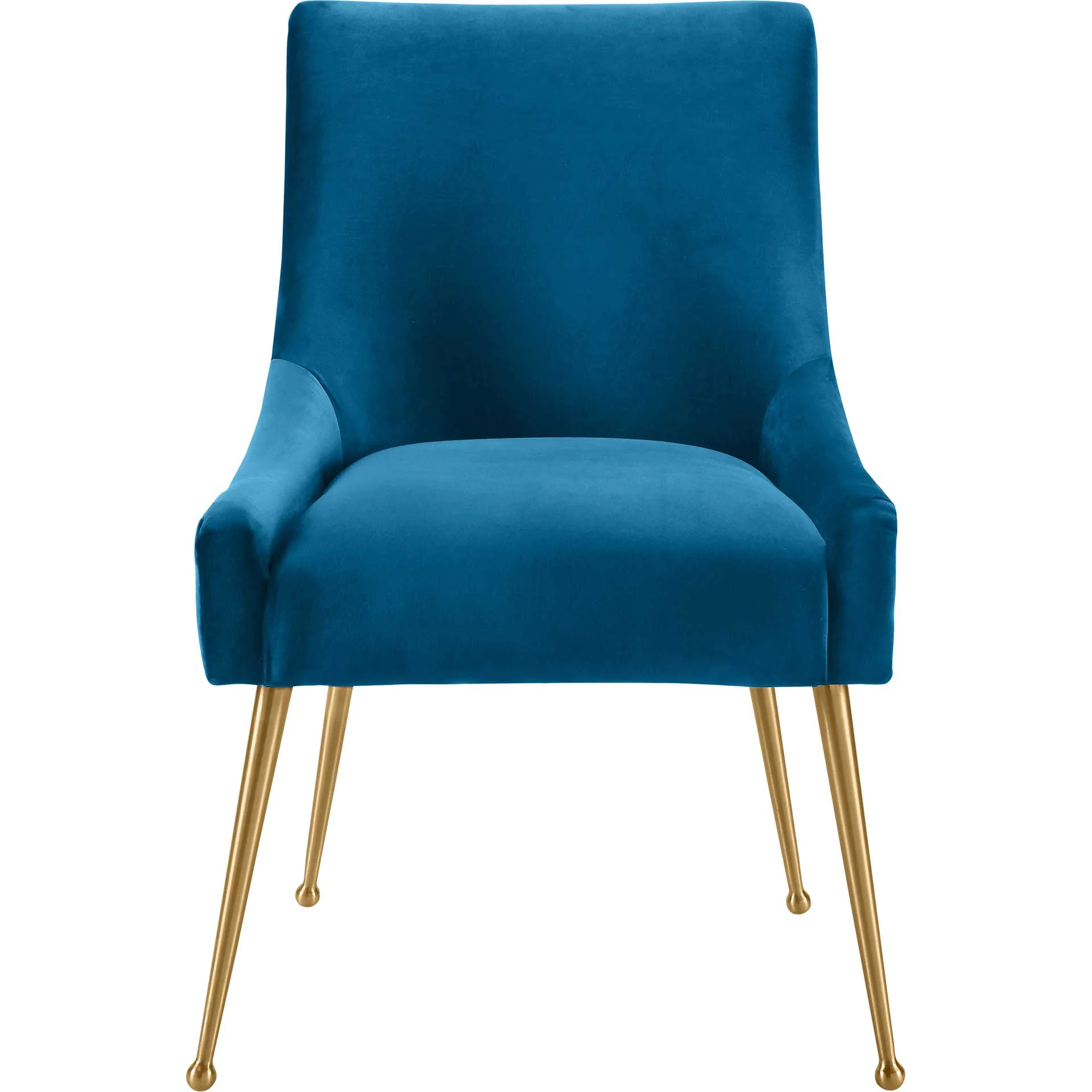 Bordeaux Pleated Velvet Side Chair Navy - Image 2