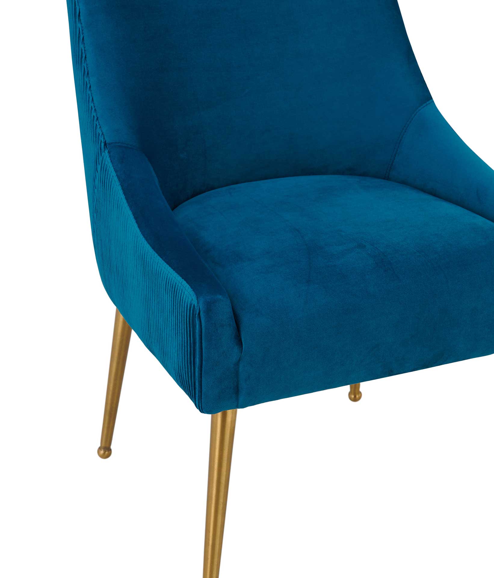 Bordeaux Pleated Velvet Side Chair Navy - Image 4