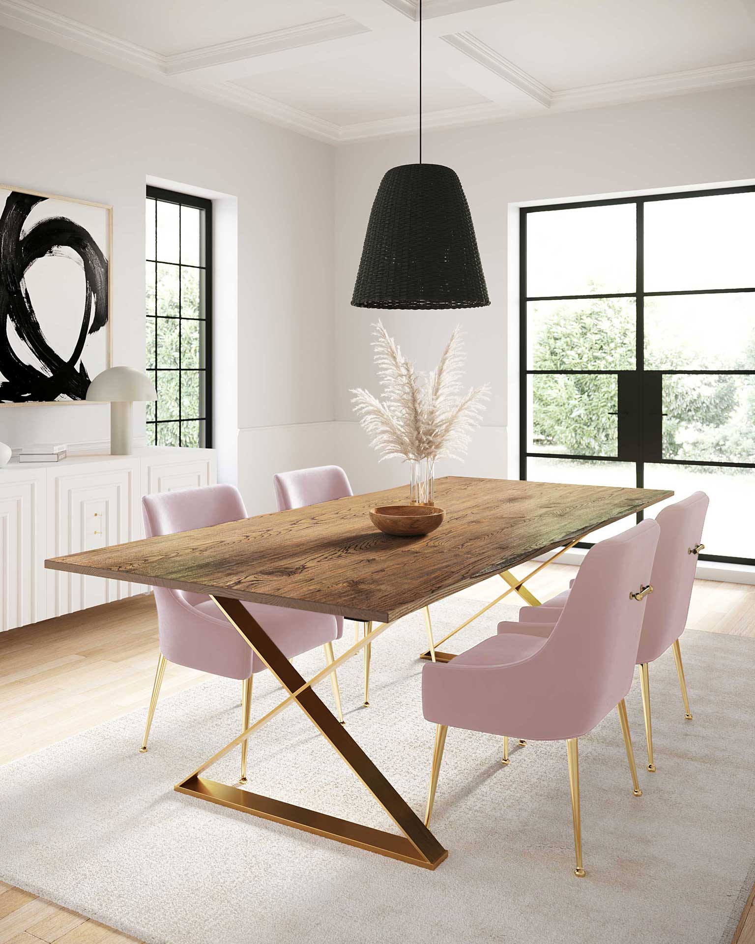 Bordeaux Velvet Side Chair Blush - Image 7