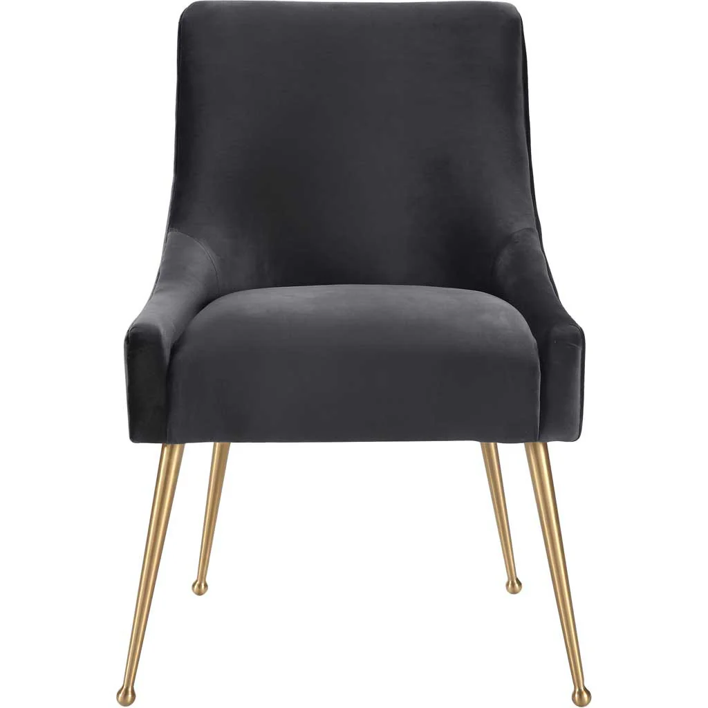 Bordeaux Velvet Side Chair Gray - Image 3