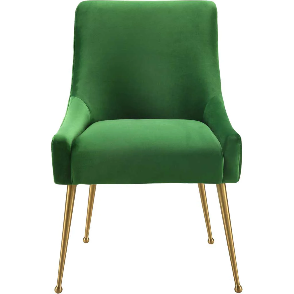 Bordeaux Velvet Side Chair Green - Image 3