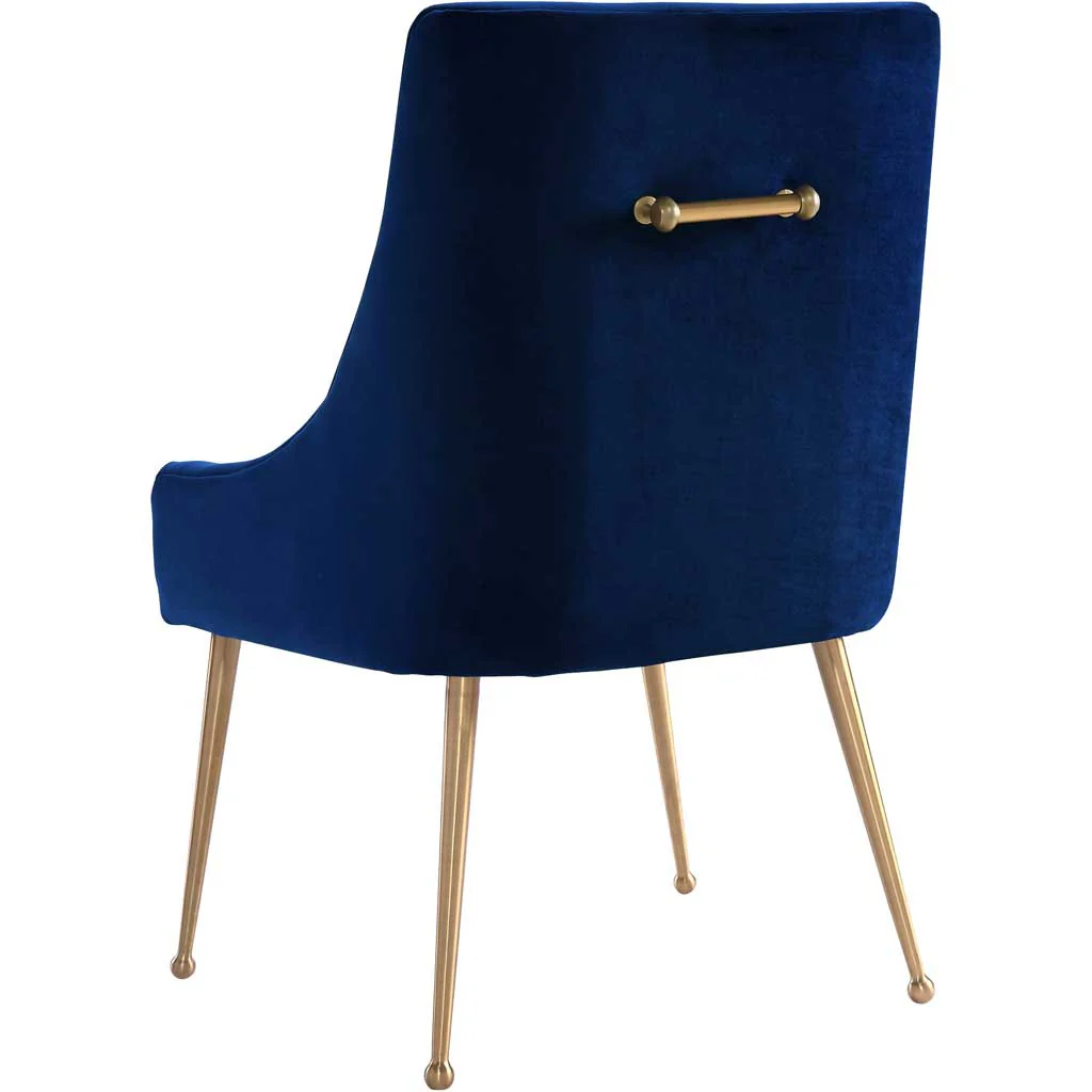 Bordeaux Velvet Side Chair Navy - Image 2