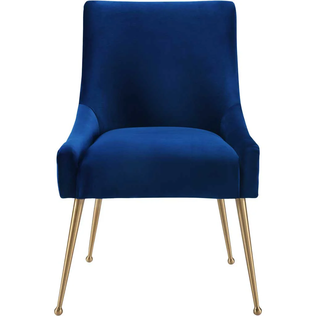 Bordeaux Velvet Side Chair Navy - Image 3