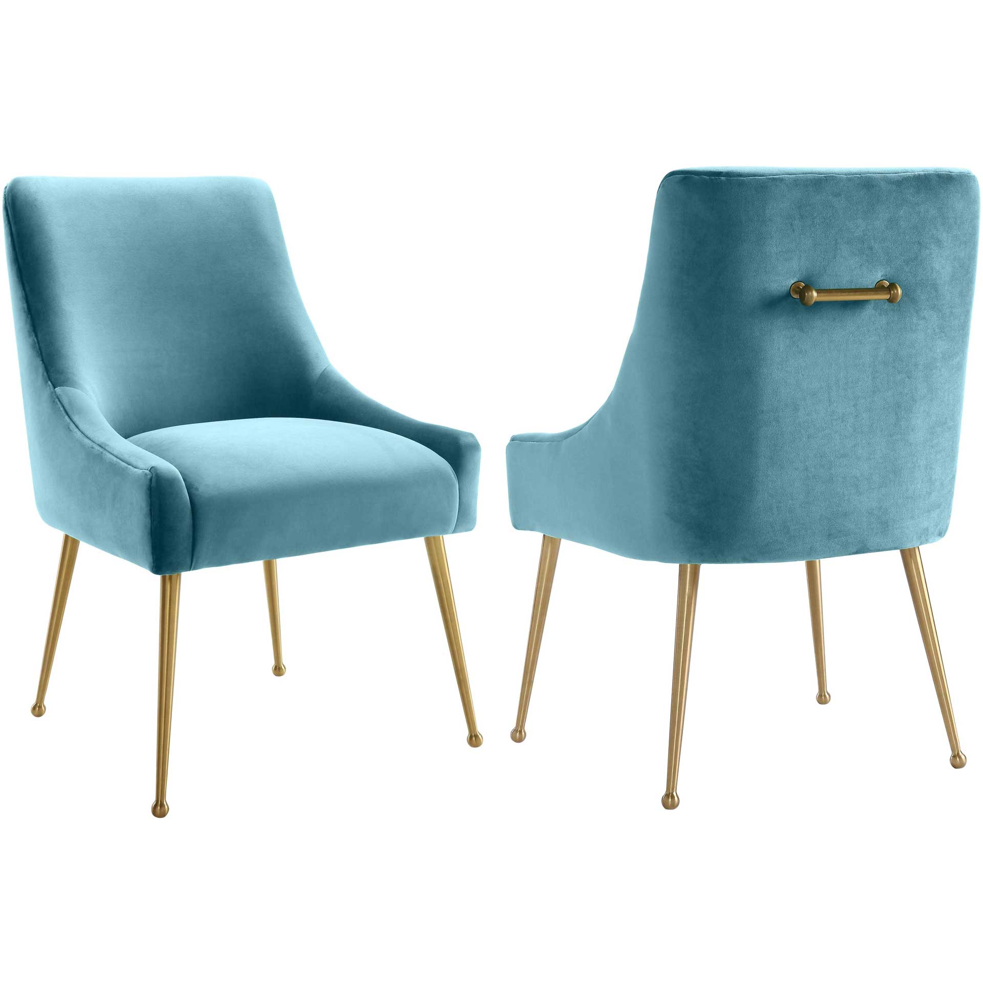 Bordeaux Velvet Side Chair Sea Blue - Image 3