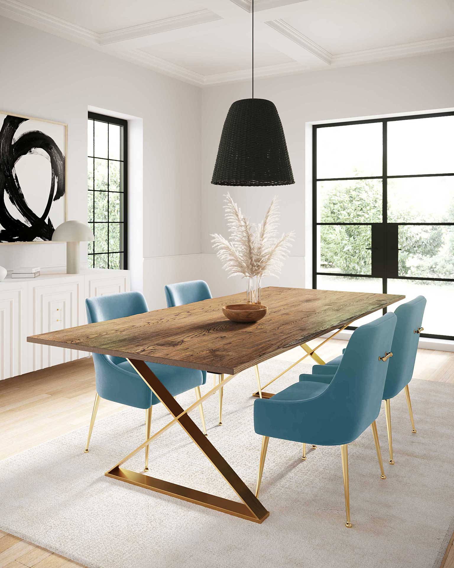 Bordeaux Velvet Side Chair Sea Blue - Image 7