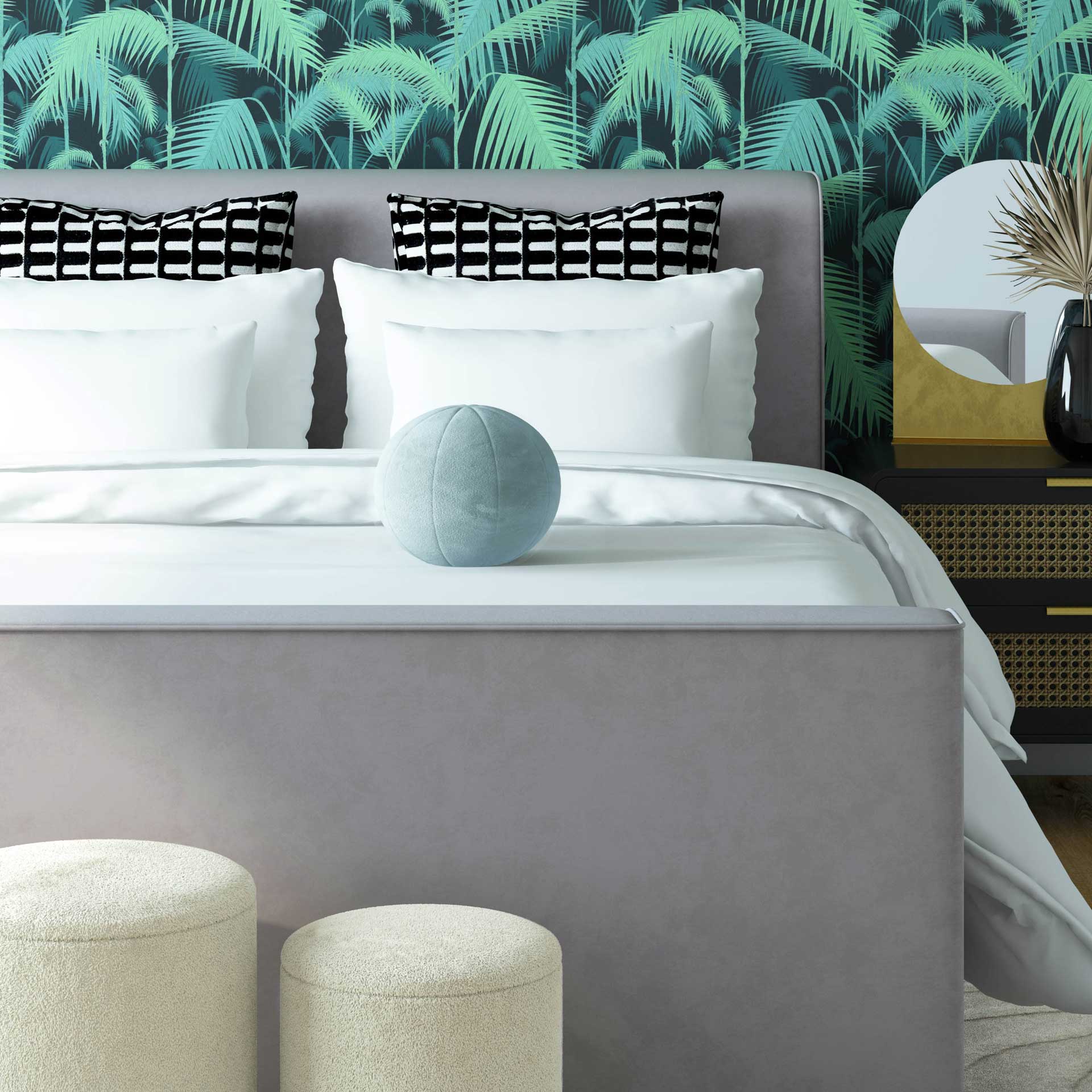 Boris Velvet Pillow Sea Blue - Image 4