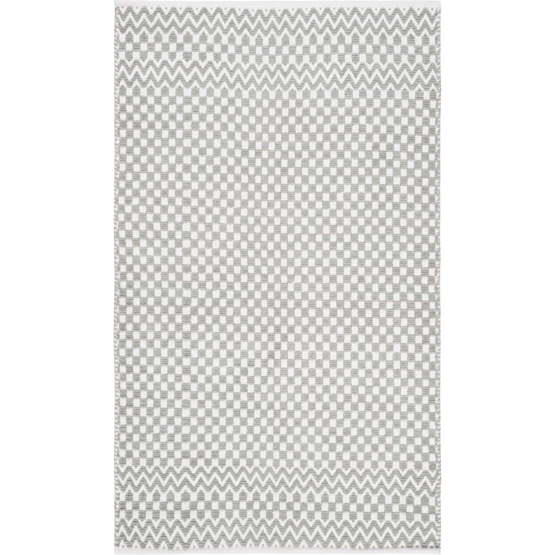 Boston Checker Gray Area Rug - Image 3