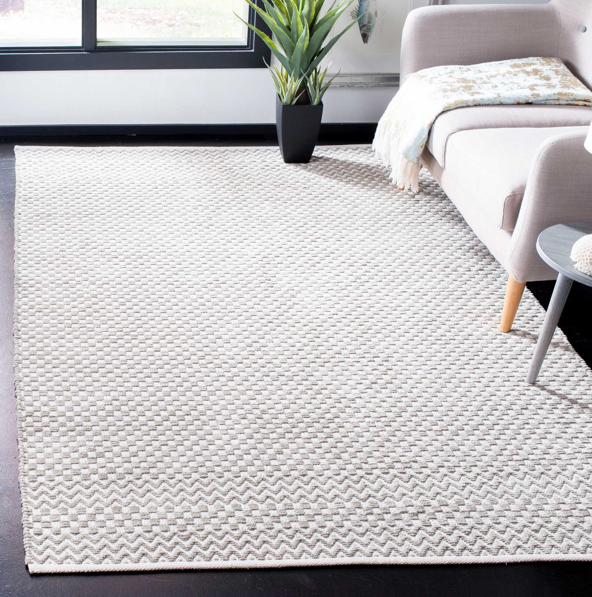 Boston Checker Gray Area Rug - Image 5