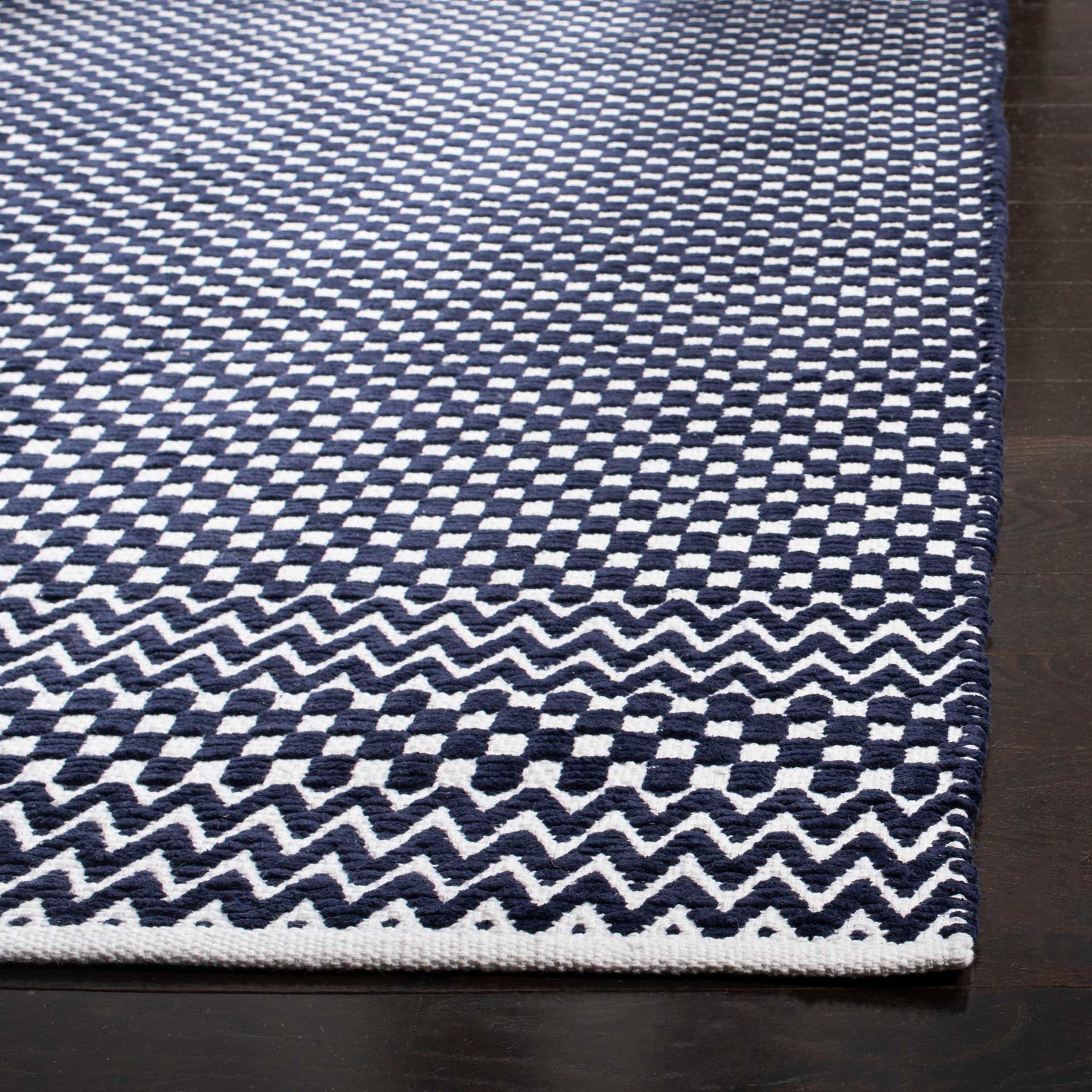 Boston Checker Navy Area Rug - Image 4