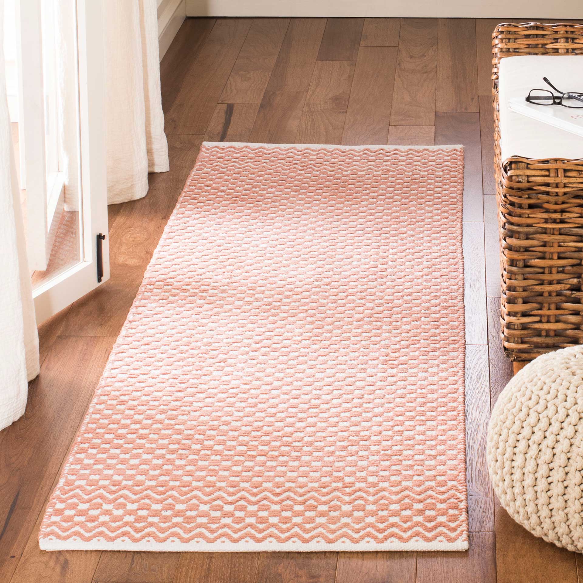 Boston Checker Orange Runner Rug - Image 2