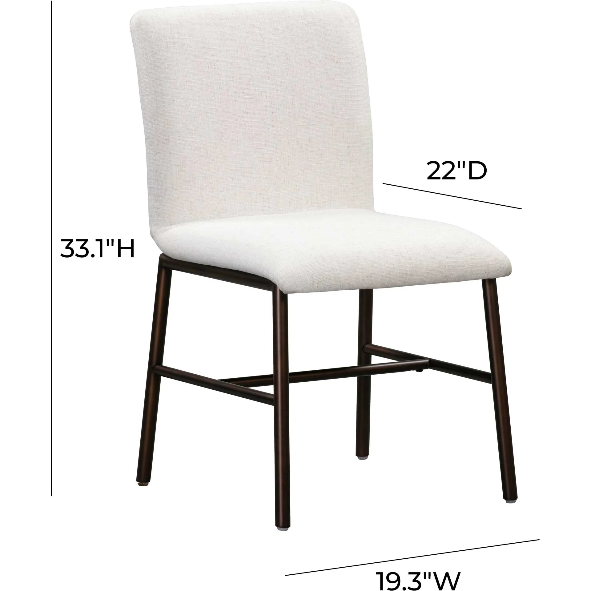 Boston Upholstered Dining Chair Flax (Set of 2) - Image 6