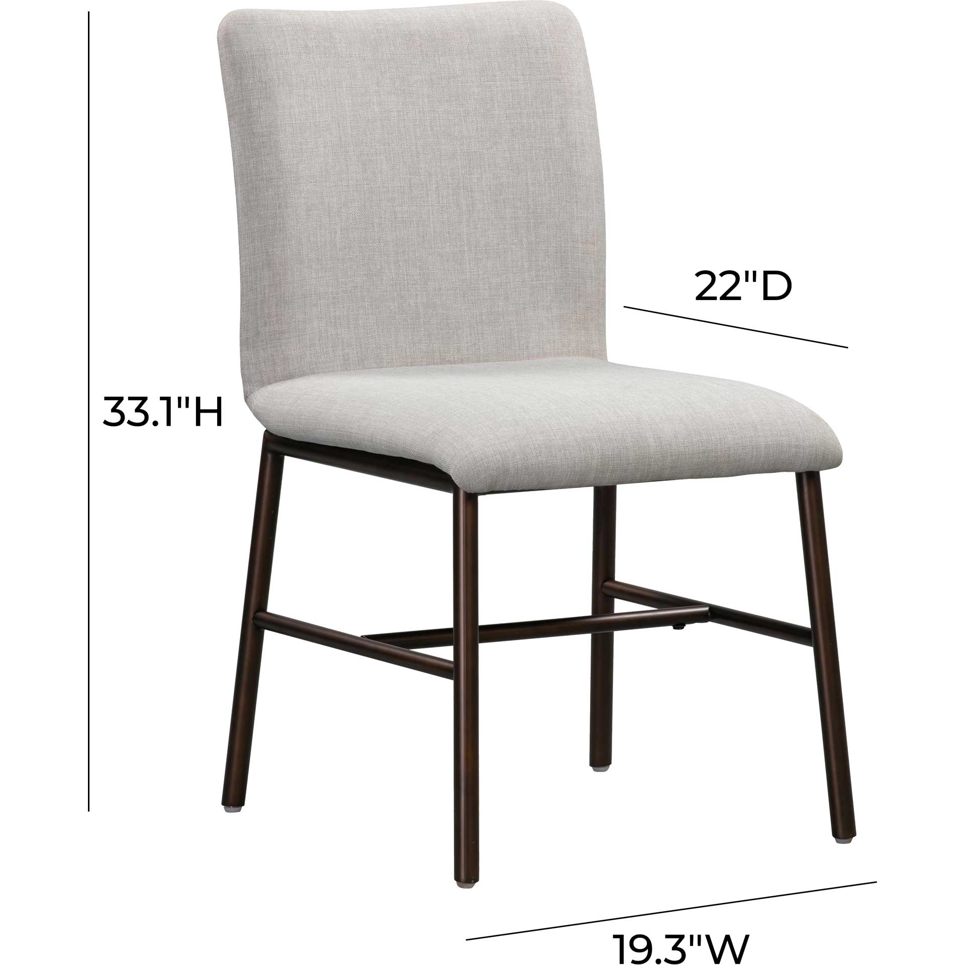 Boston Upholstered Dining Chair Taupe (Set of 2) - Image 6