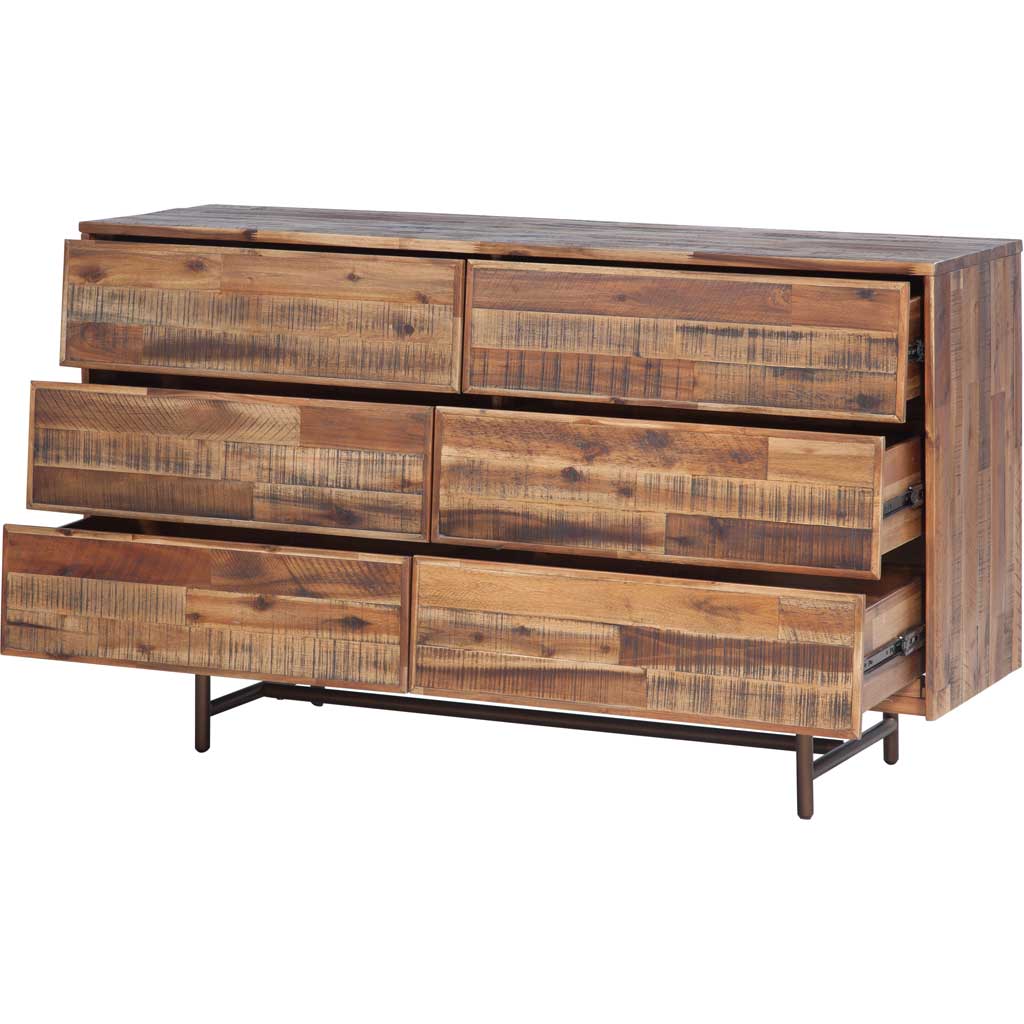 Boston Wooden 6 Drawer Dresser Brown - Image 3