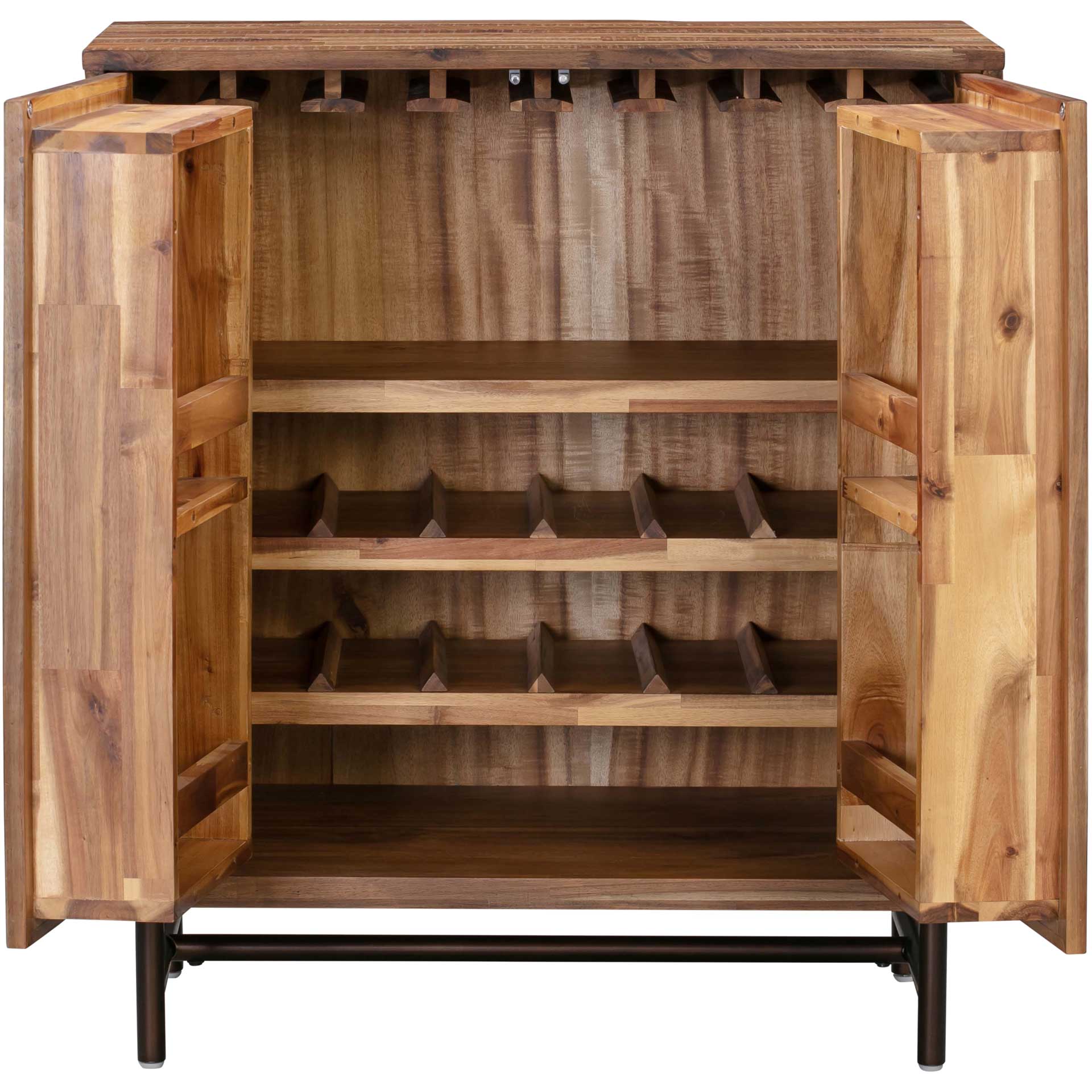 Boston Wooden Bar Cabinet Rustic/Dark Brown - Image 4