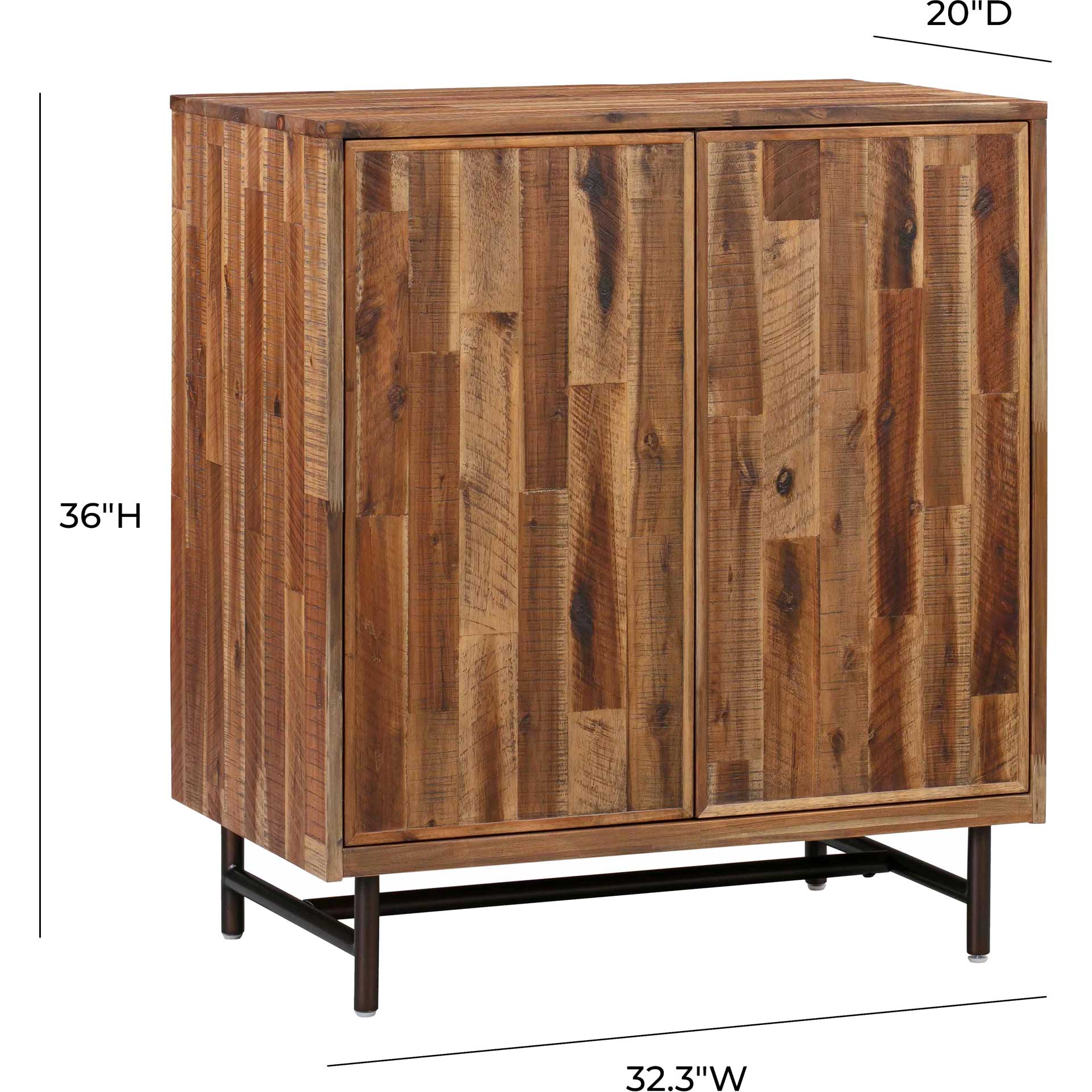 Boston Wooden Bar Cabinet Rustic/Dark Brown - Image 7