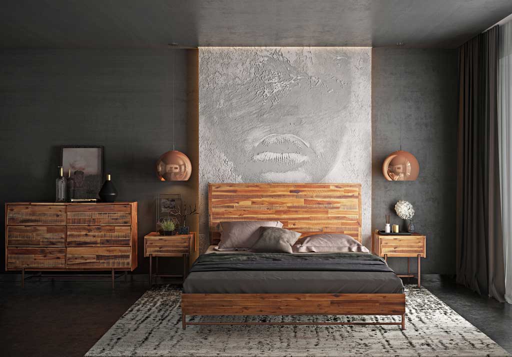 Boston Wooden Bed Brown - Image 8