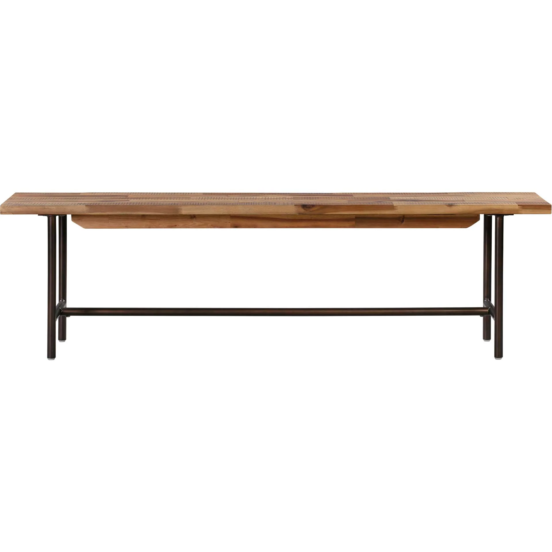 Boston Wooden Bench Rustic/Dark Brown - Image 2