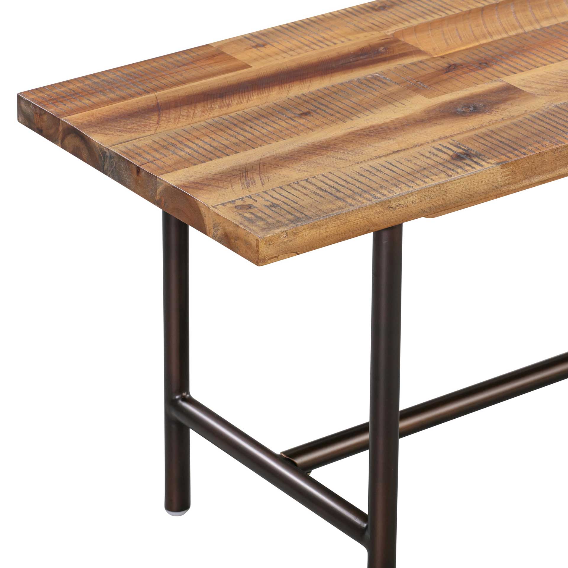 Boston Wooden Bench Rustic/Dark Brown - Image 3
