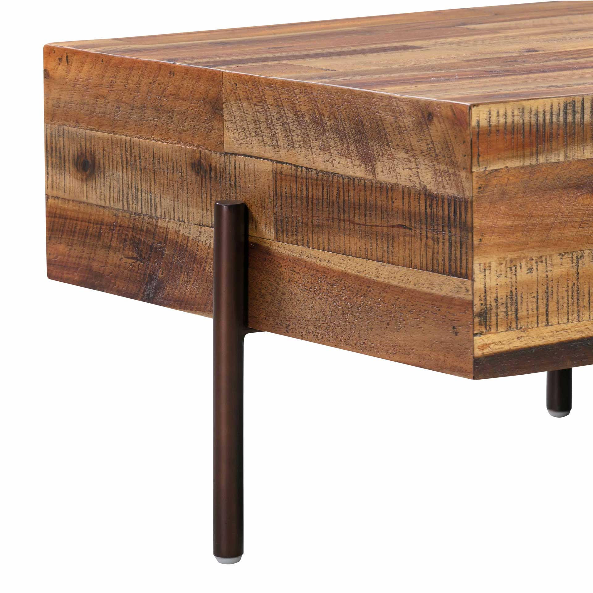 Boston Wooden Coffee Table Rustic/Dark Brown - Image 4