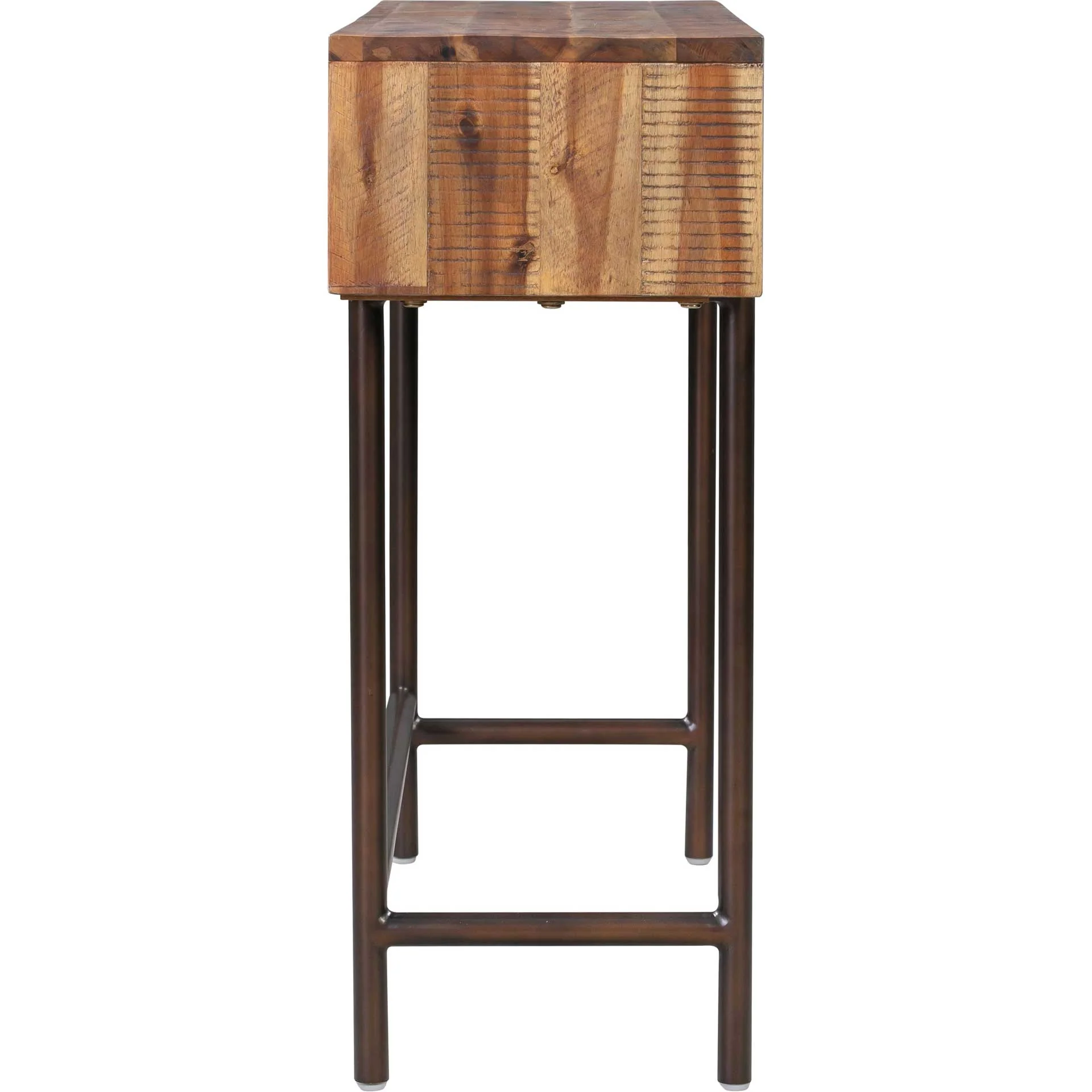 Boston Wooden Console Table Rustic/Dark Brown - Image 4