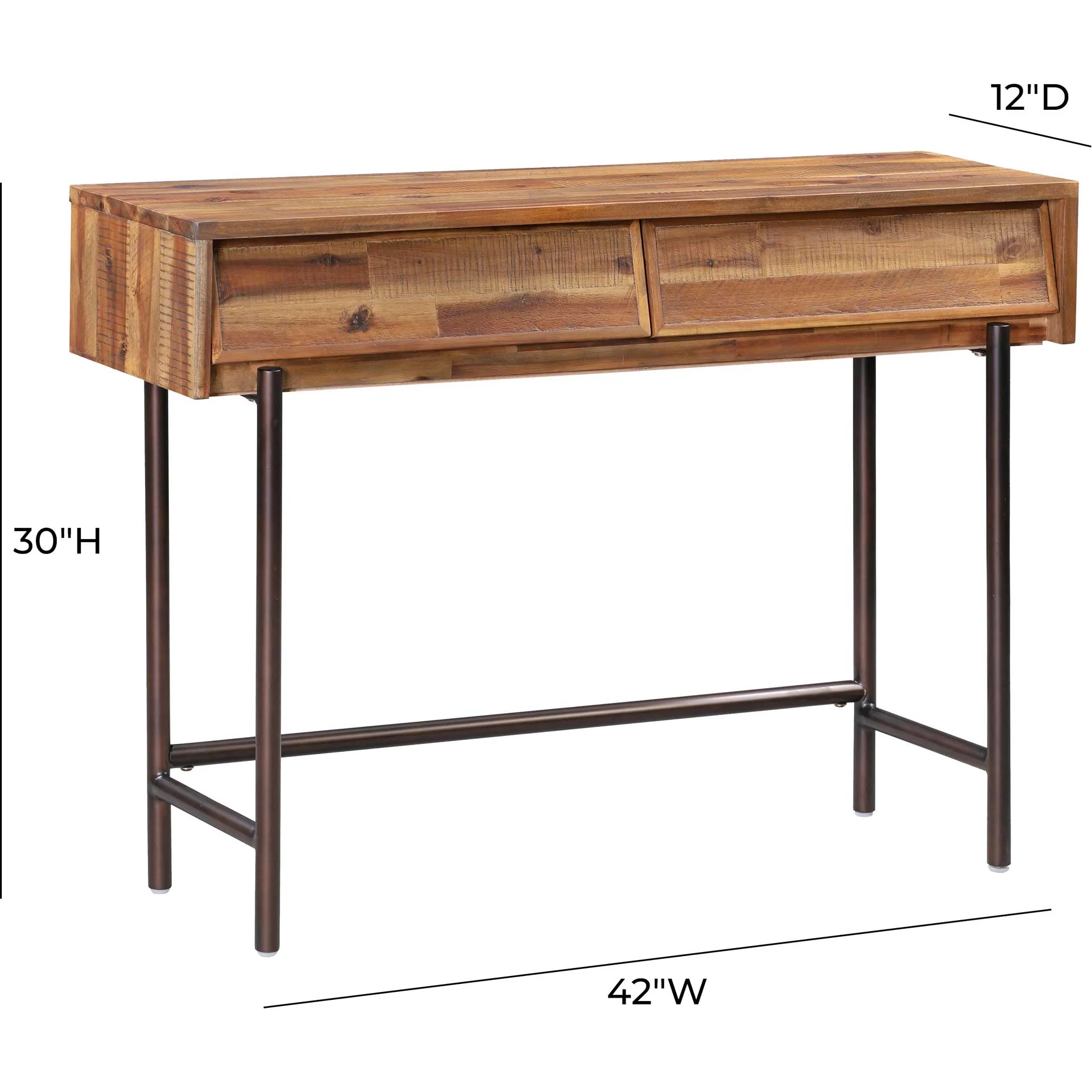 Boston Wooden Console Table Rustic/Dark Brown - Image 7