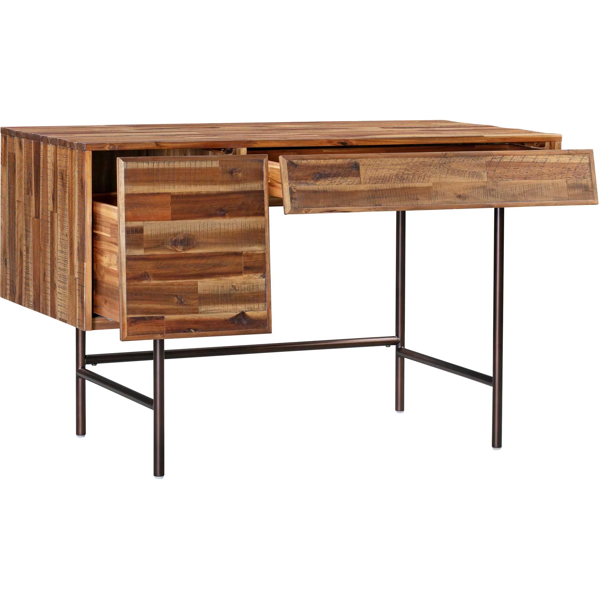 Boston Wooden Executive Desk Rustic/Dark Brown - Image 5