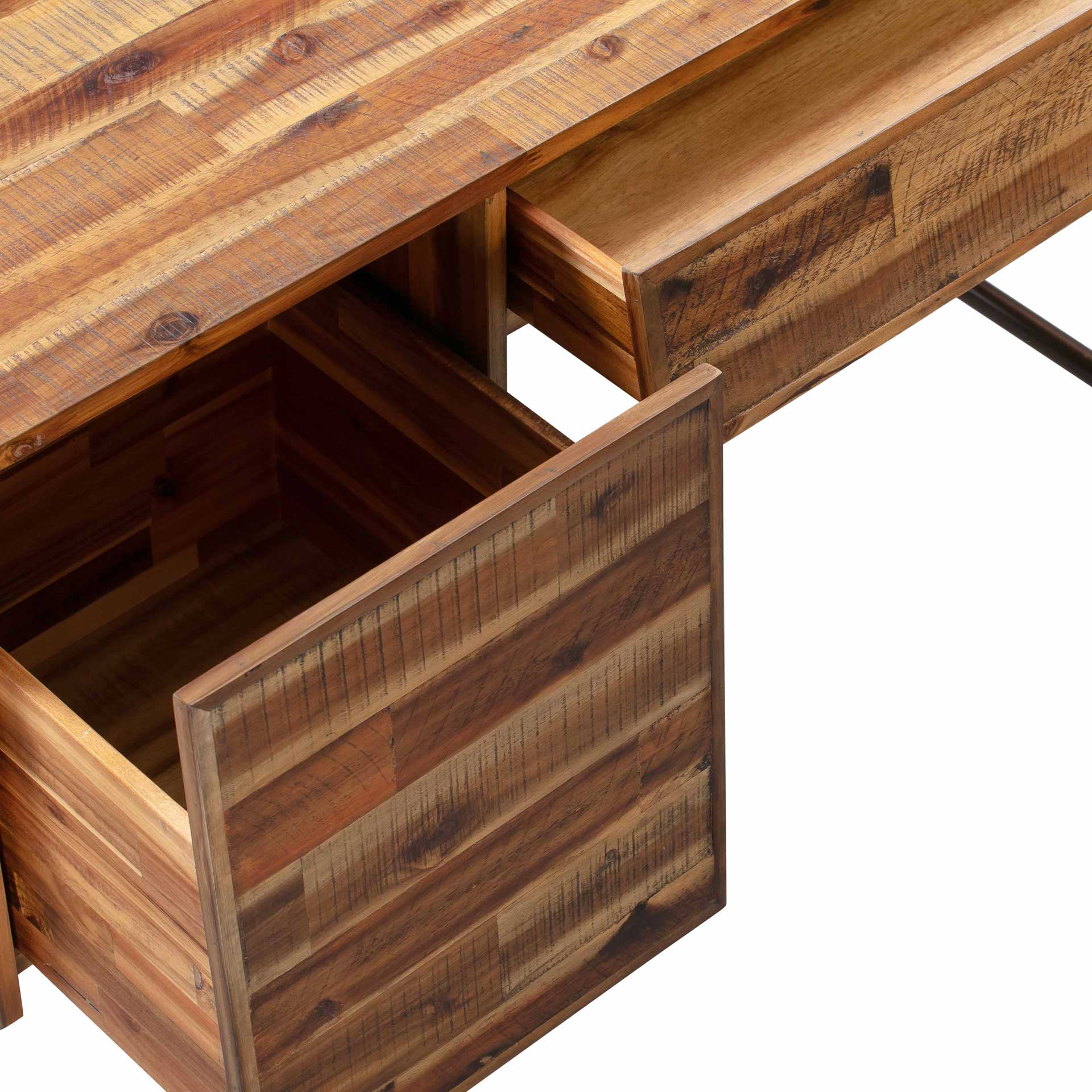 Boston Wooden Executive Desk Rustic/Dark Brown - Image 6