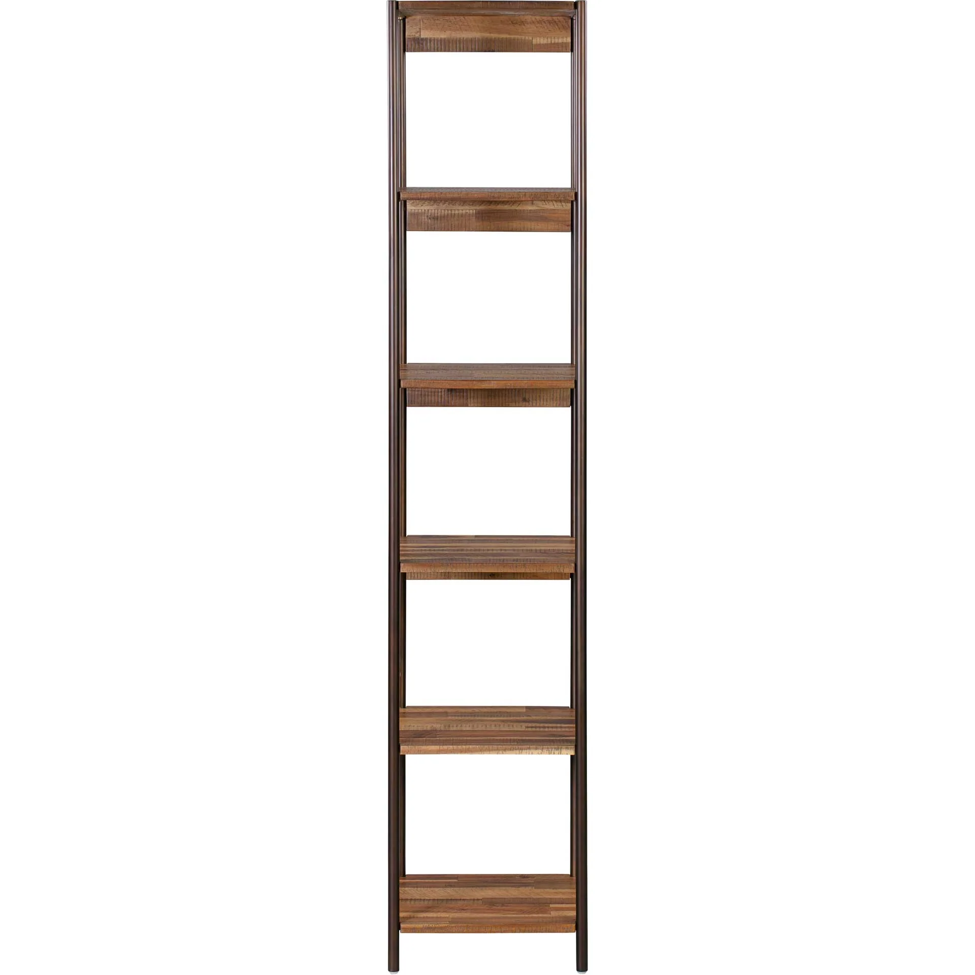 Boston Wooden Narrow Bookcase Rustic Acacia - Image 2