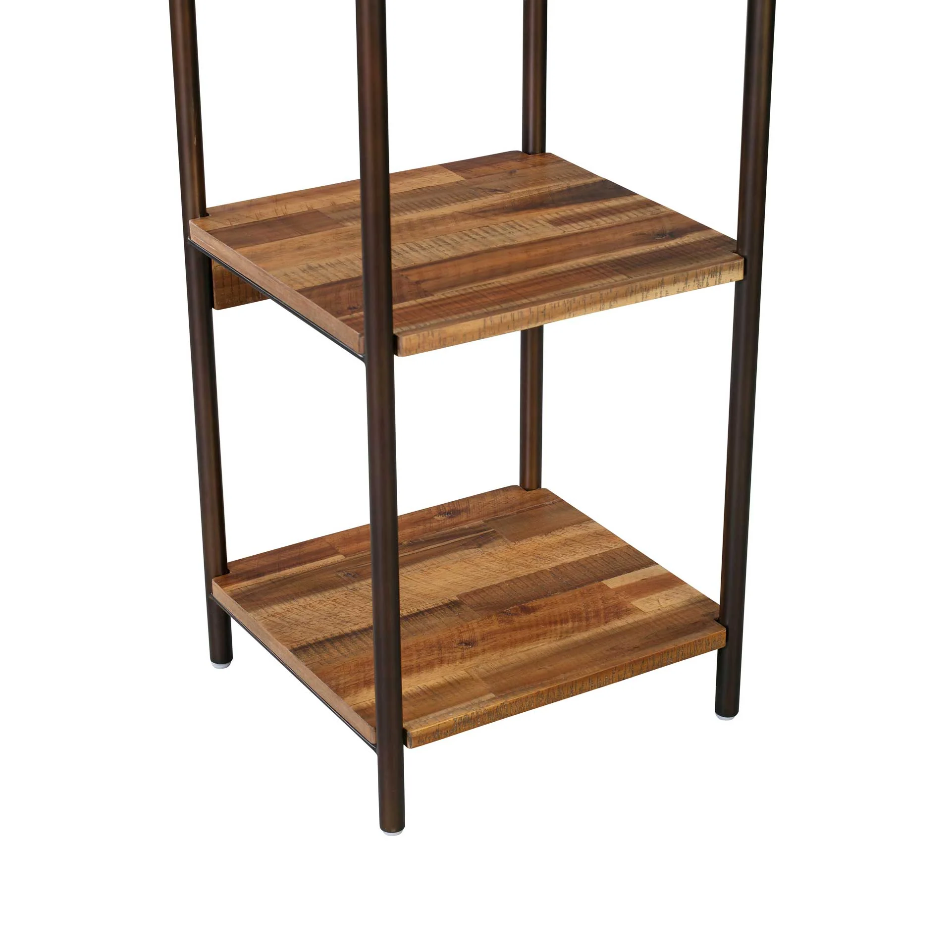 Boston Wooden Narrow Bookcase Rustic Acacia - Image 3