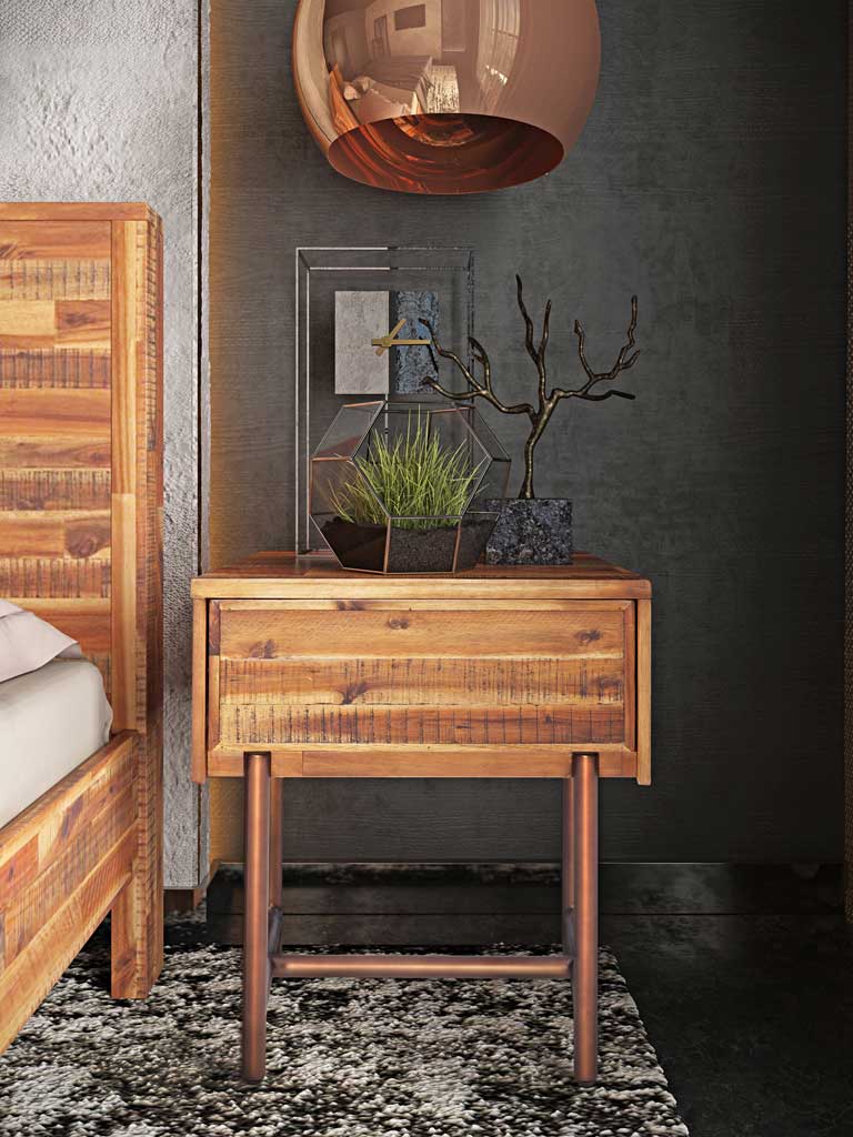 Boston Wooden Nightstand Brown - Image 5