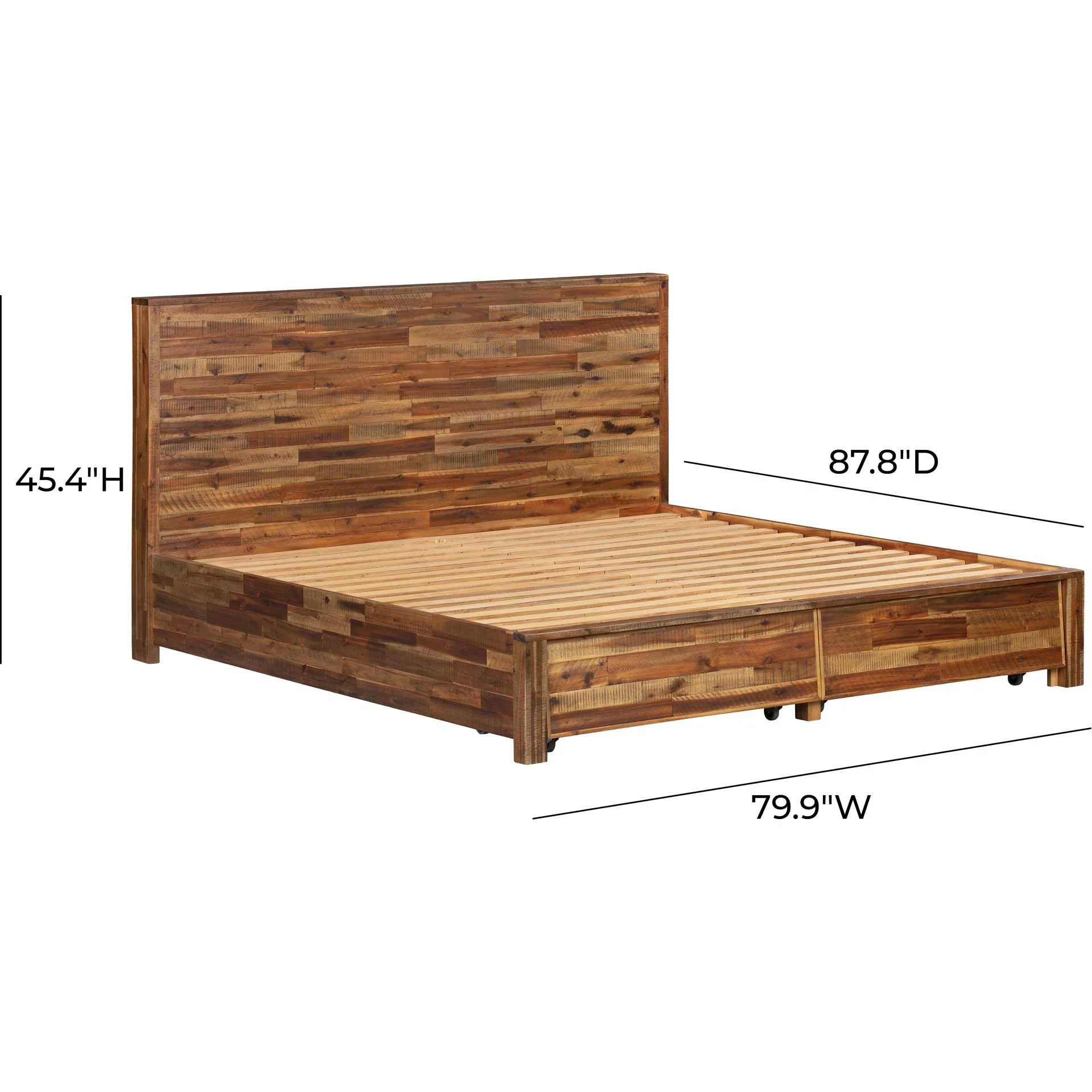 Boston Wooden Storage Bed Rustic Acacia - Image 10