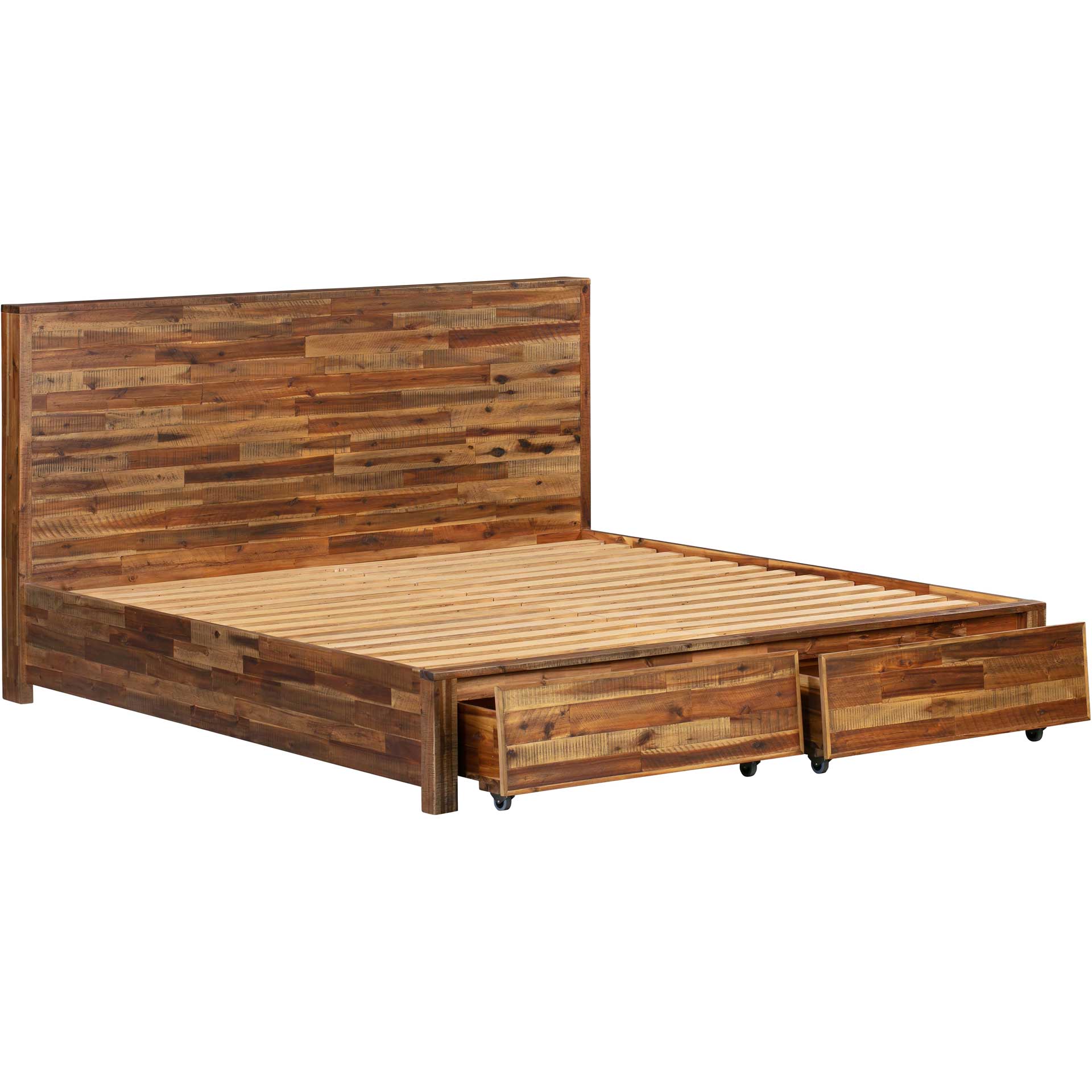 Boston Wooden Storage Bed Rustic Acacia - Image 3